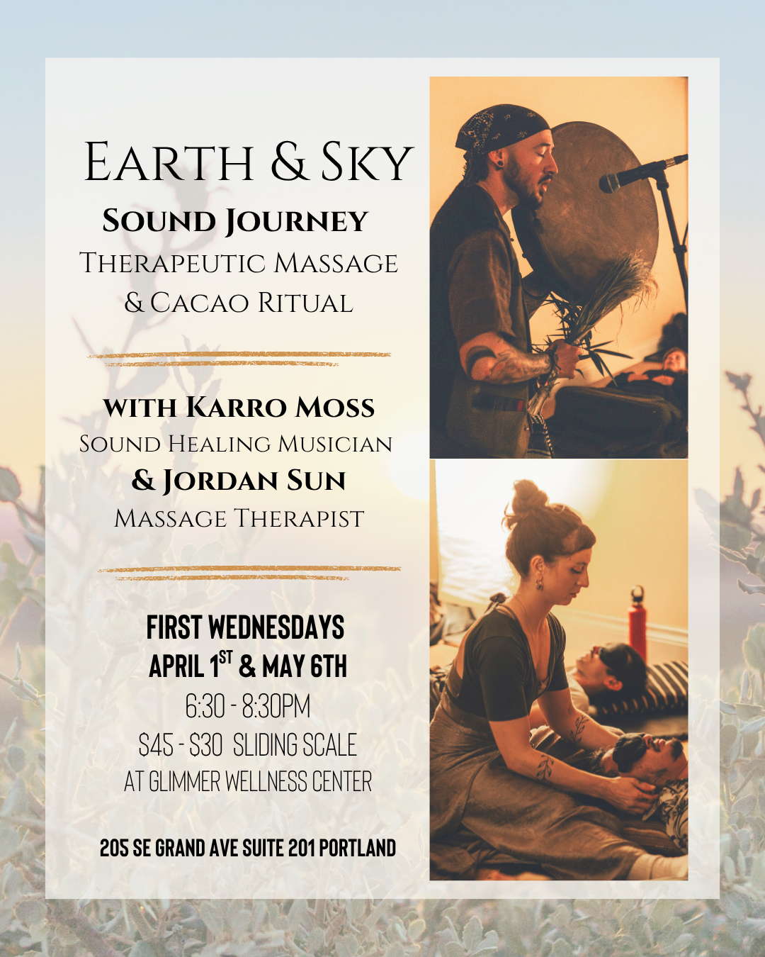 Earth &amp; Sky: Sound Journey with Massage &amp; Cacao