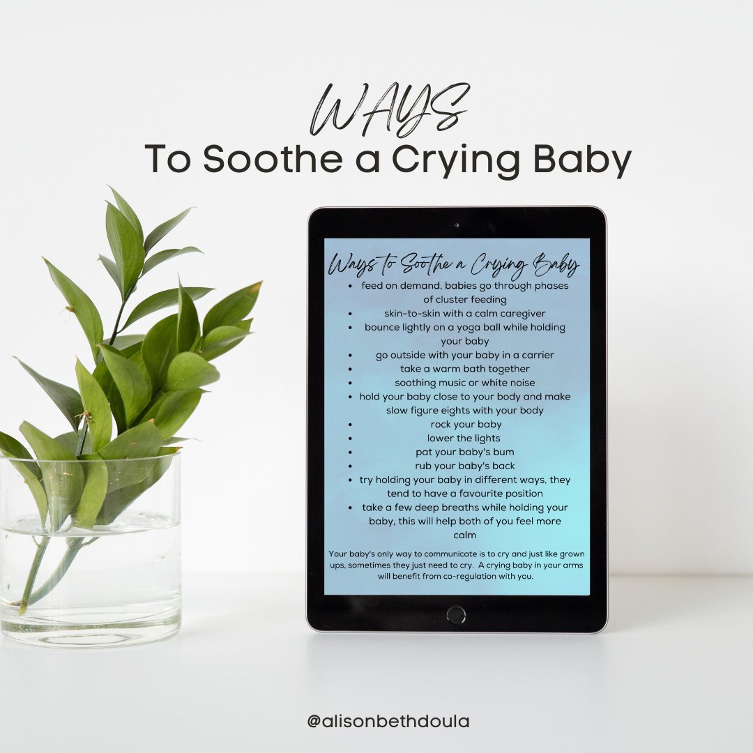 Printable Ways to Soothe a Crying Baby