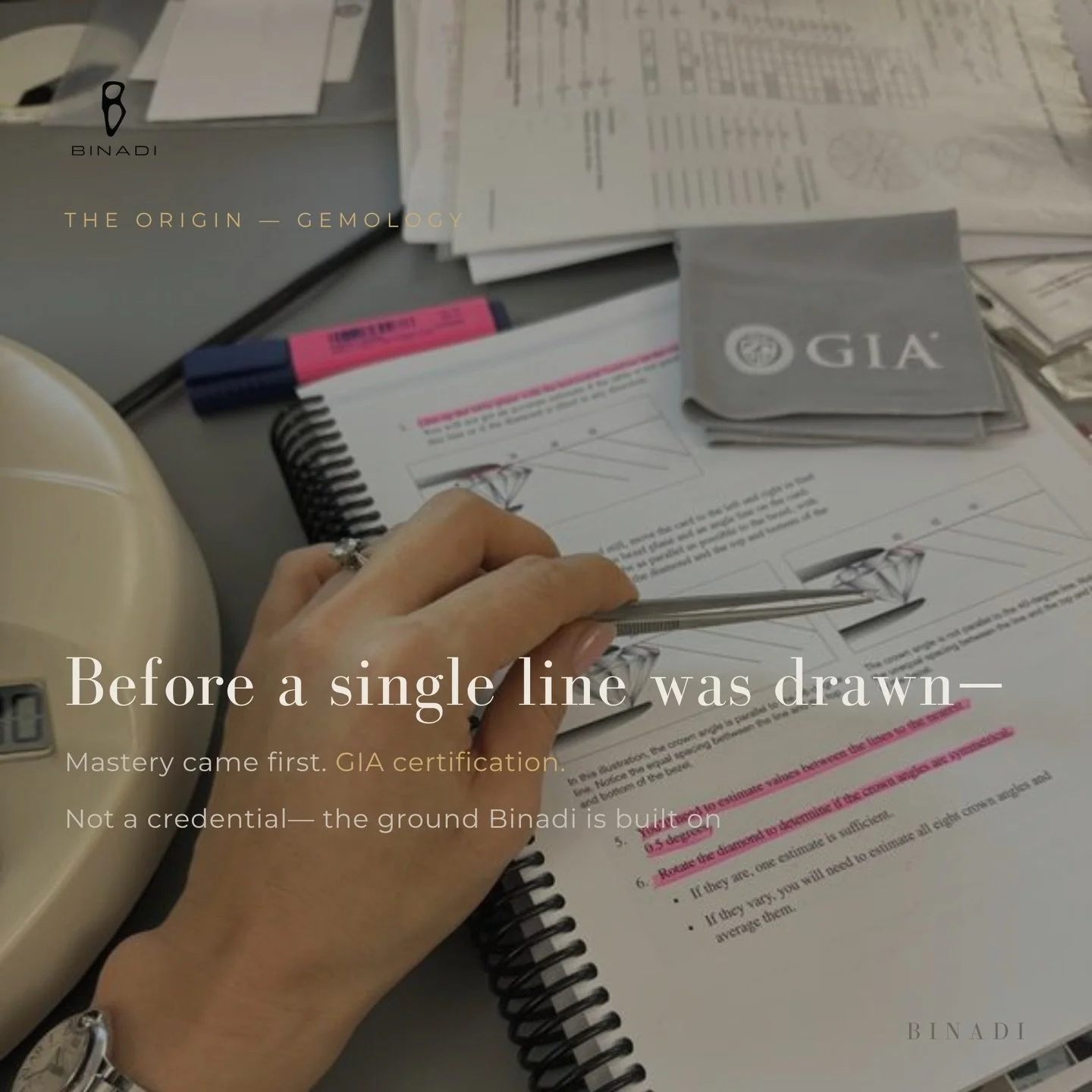 Before Binadi&rsquo;s sculptural forms took shape, there were countless hours of study and work - gemological mastery at the GIA - the science behind every stone, every cut, chemistry and formation of the gemstone! 

The best time spend while breastf