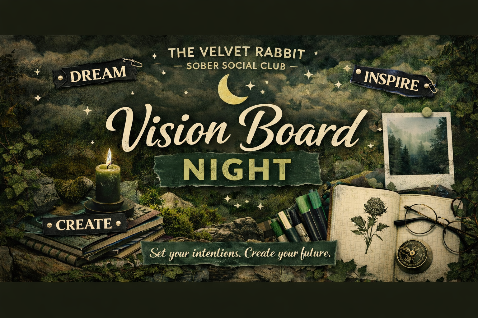 October Vision Board Night in Akron | Sober Creative Event