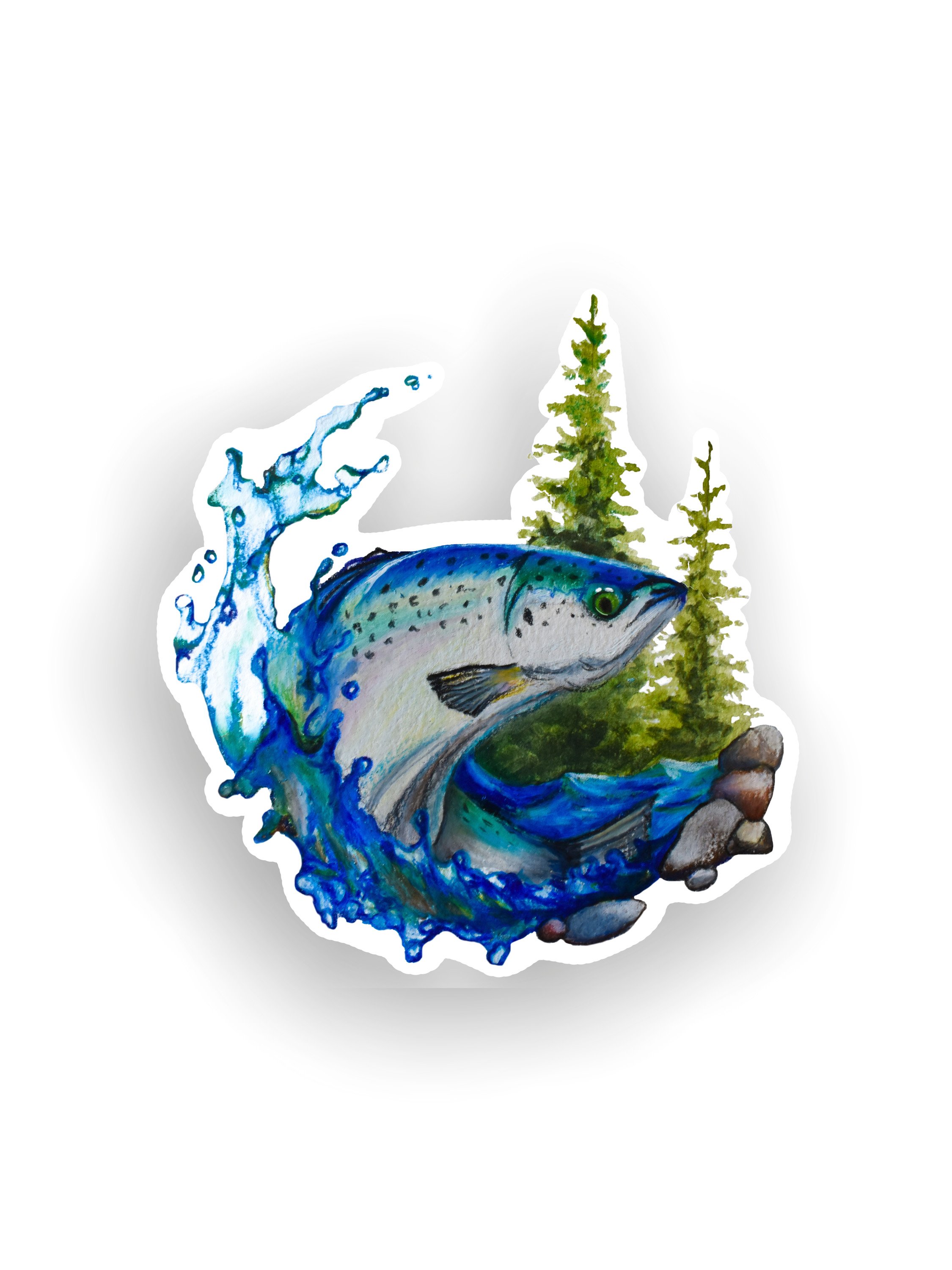 Trout Vinyl Sticker