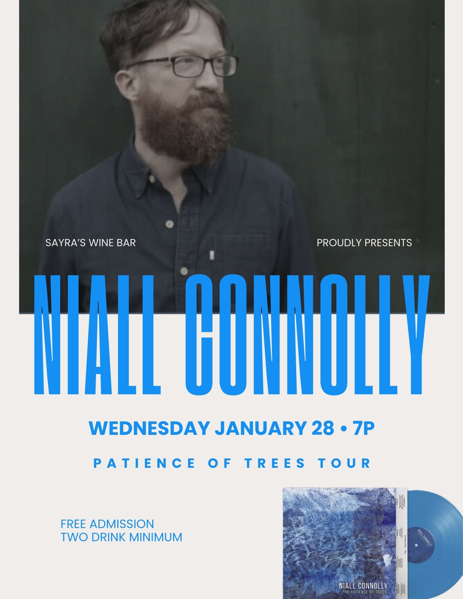 flyer for niall connolly performance jan 28th 7p