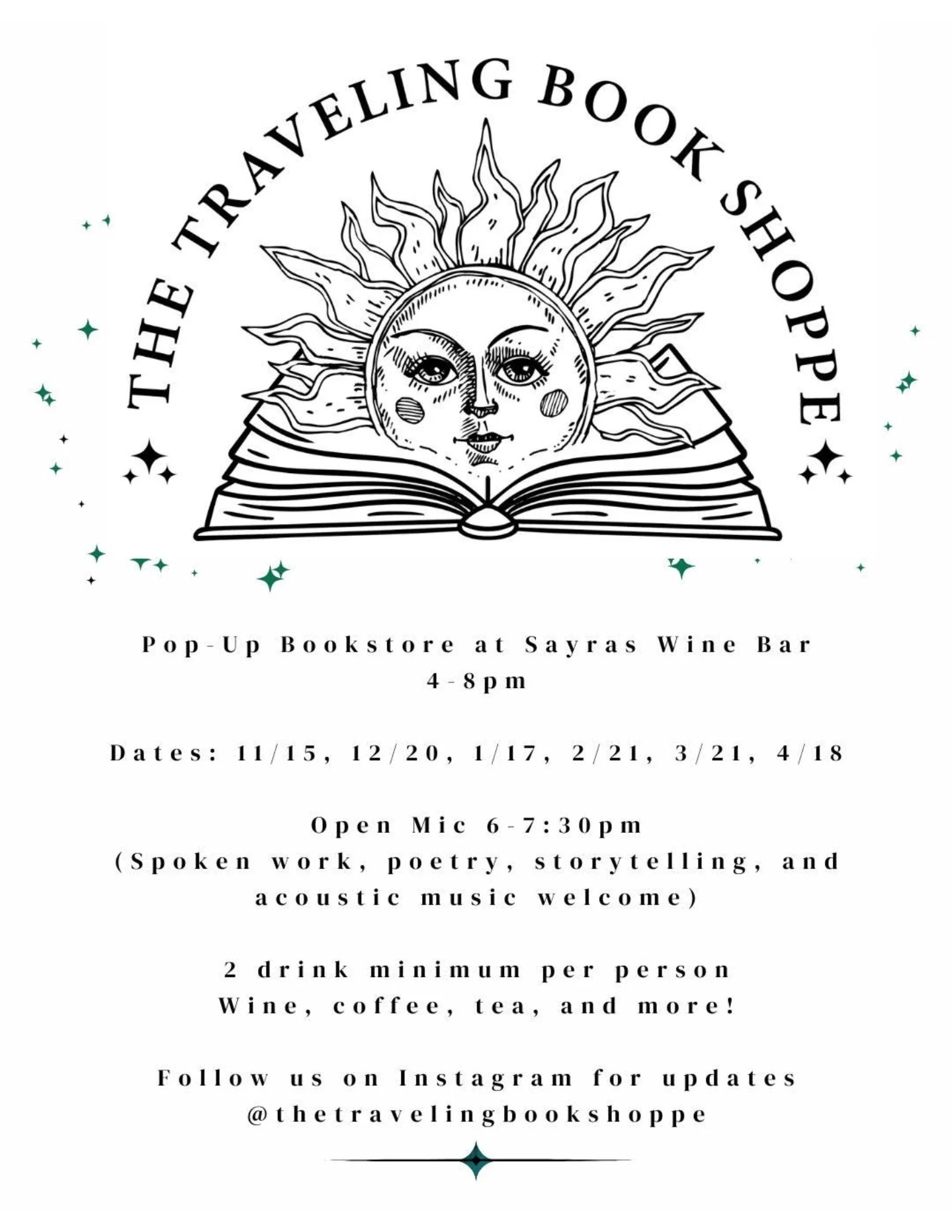 popup bookstore flyer