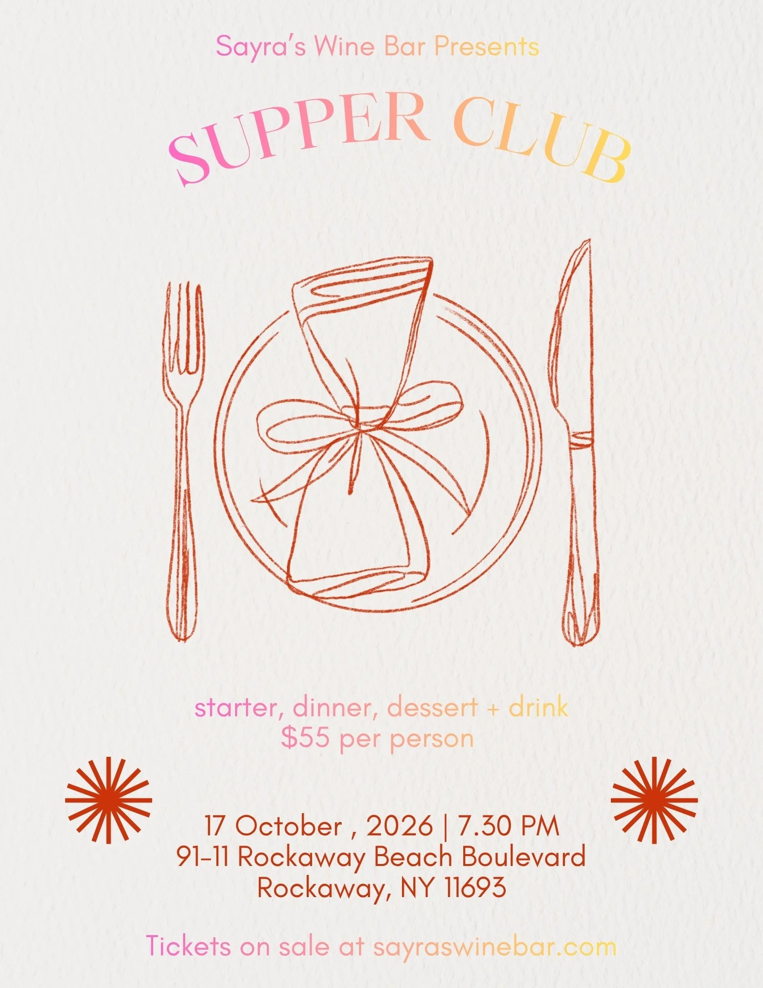 October Supper Club flyer