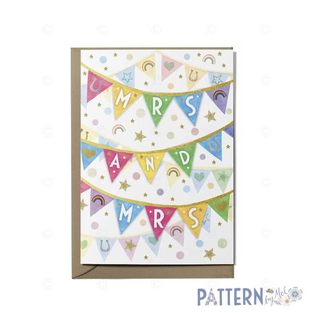 Mrs and Mrs bunting - wedding card