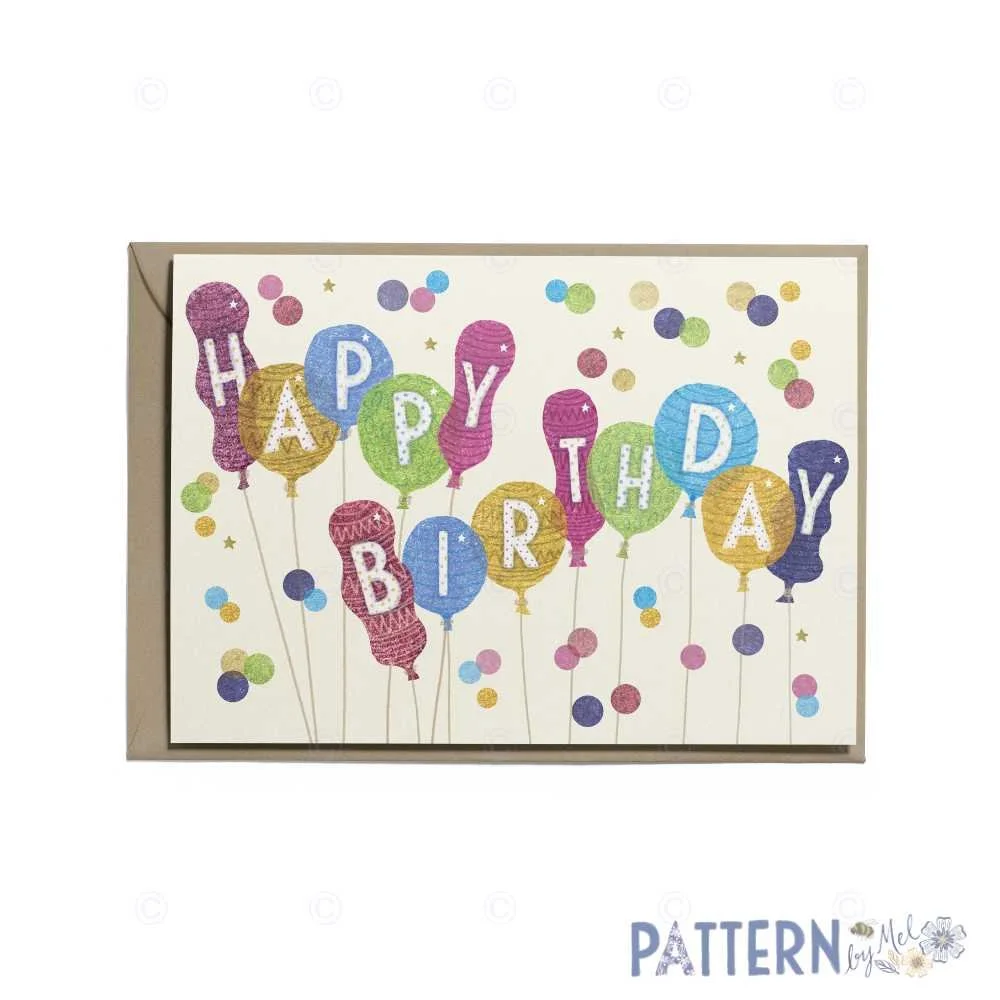 Happy Birthday balloons card