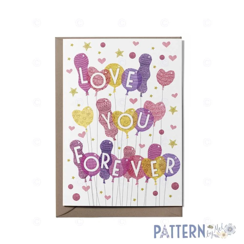 Love you forever balloons card