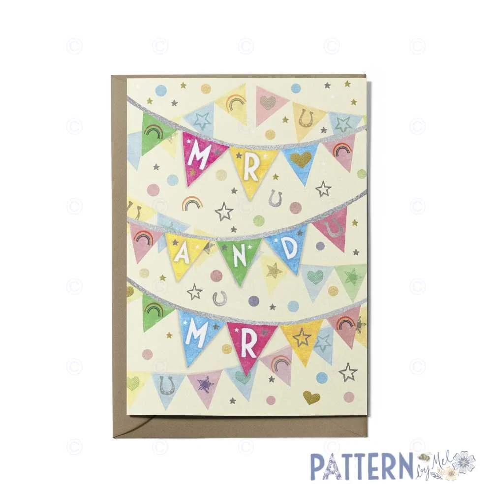 Mr and Mr bunting - wedding card