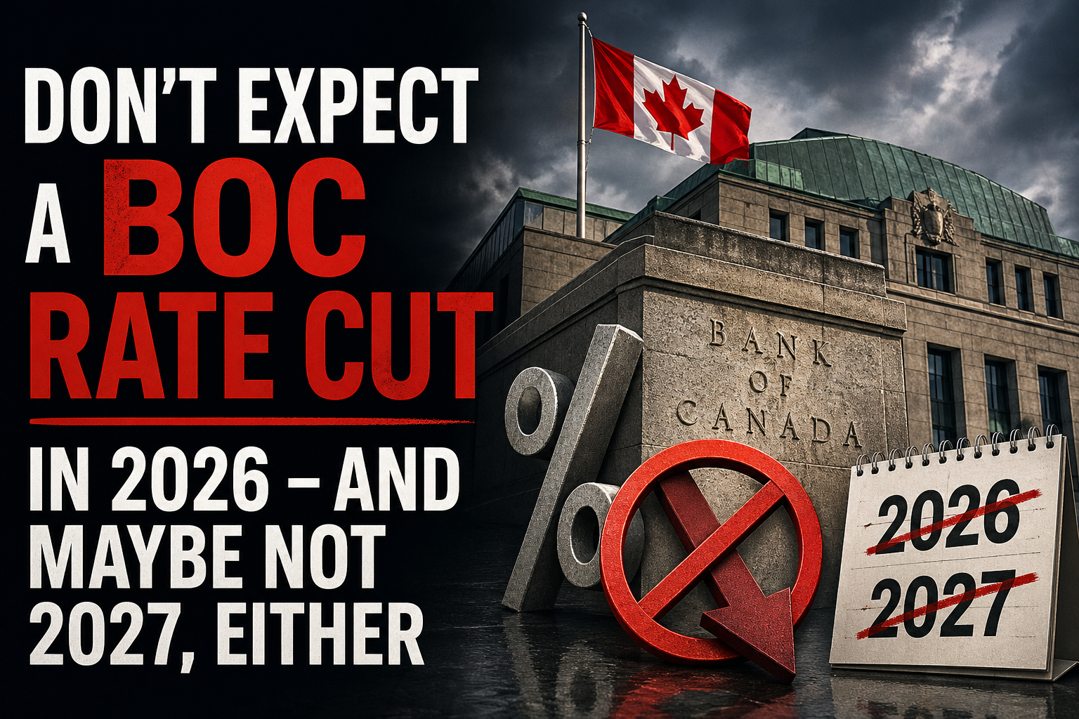 Don’t expect a BoC rate cut in 2026 – and maybe not 2027, either