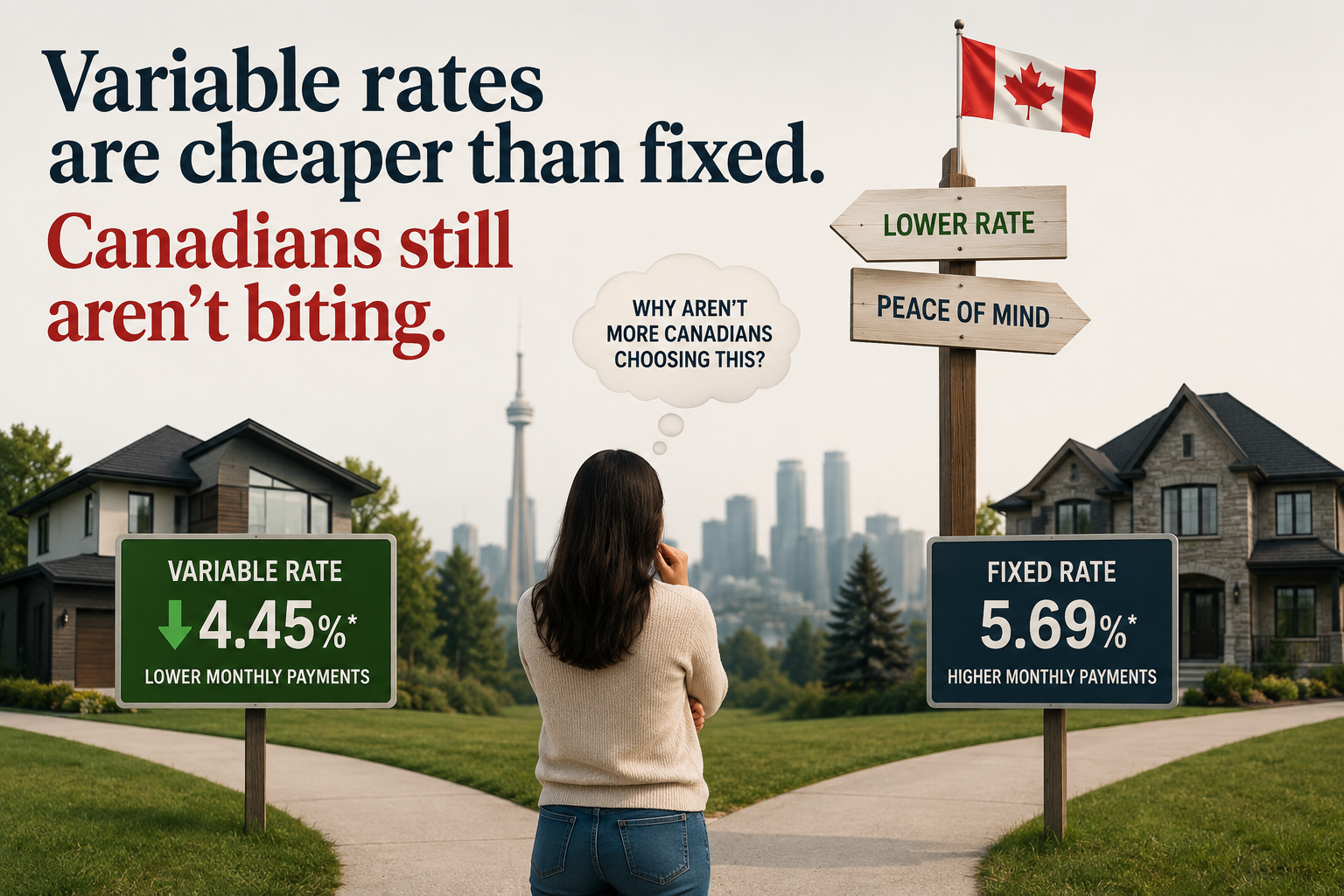 Variable rates are cheaper than fixed. Canadians still aren't biting.