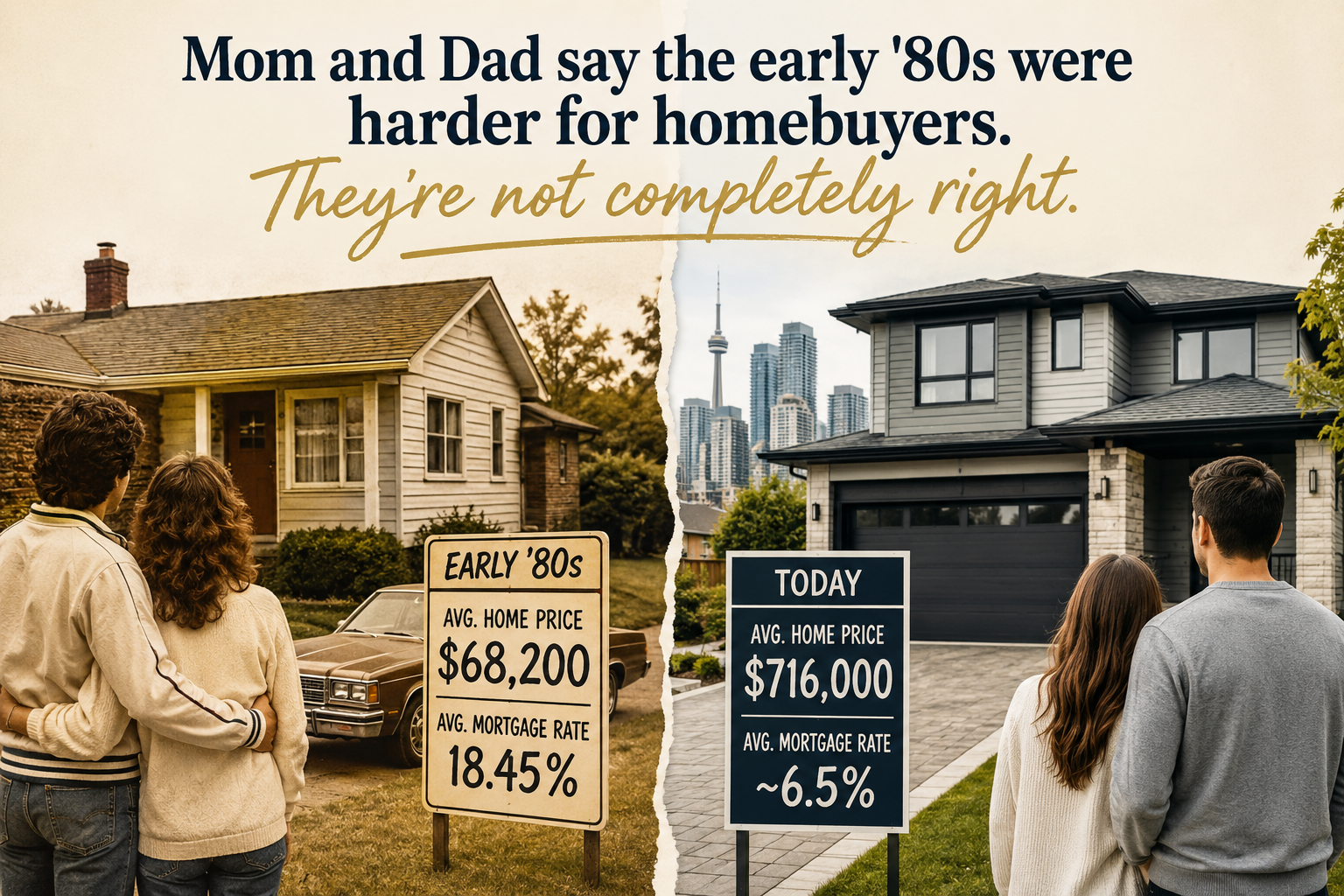Mom and Dad say the early '80s were harder for homebuyers. They're not completely right.