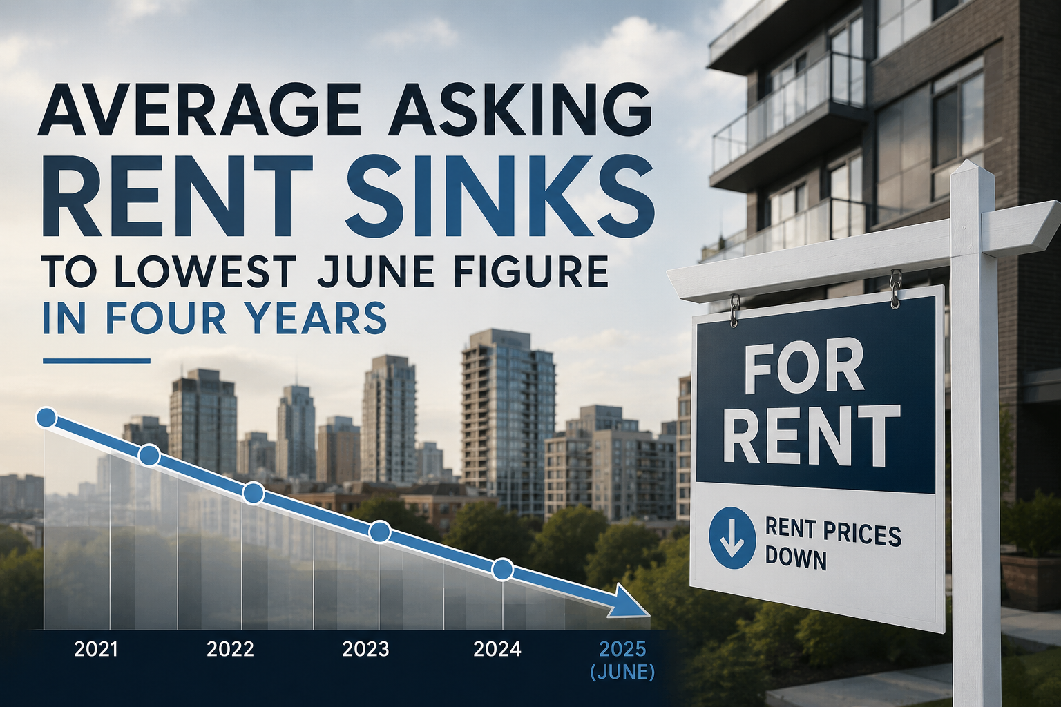 Average asking rent sinks to lowest June figure in four years
