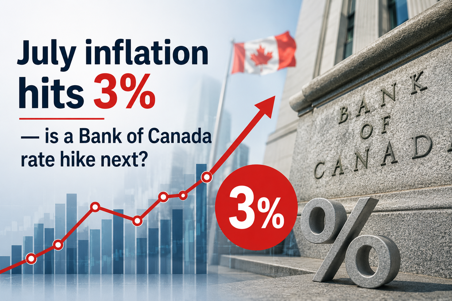 July inflation hits 3% — is a Bank of Canada rate hike next?