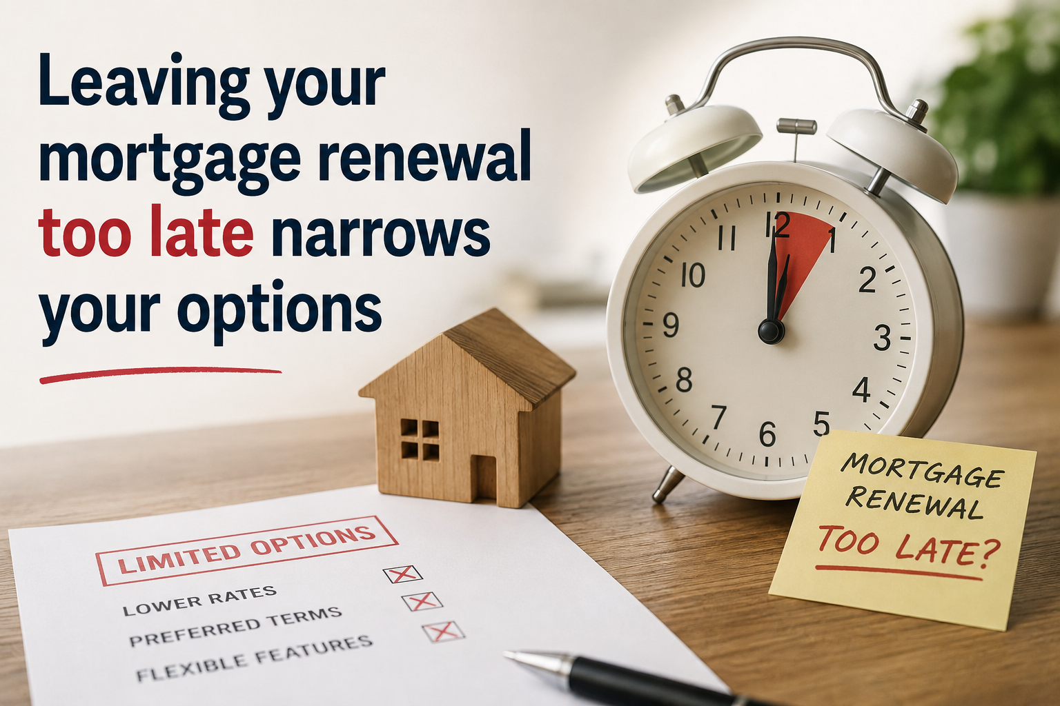Leaving your mortgage renewal too late narrows your options