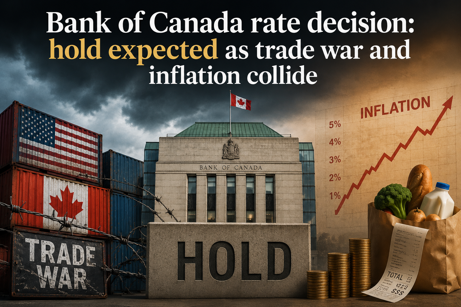 Bank of Canada rate decision: hold expected as trade war and inflation collide