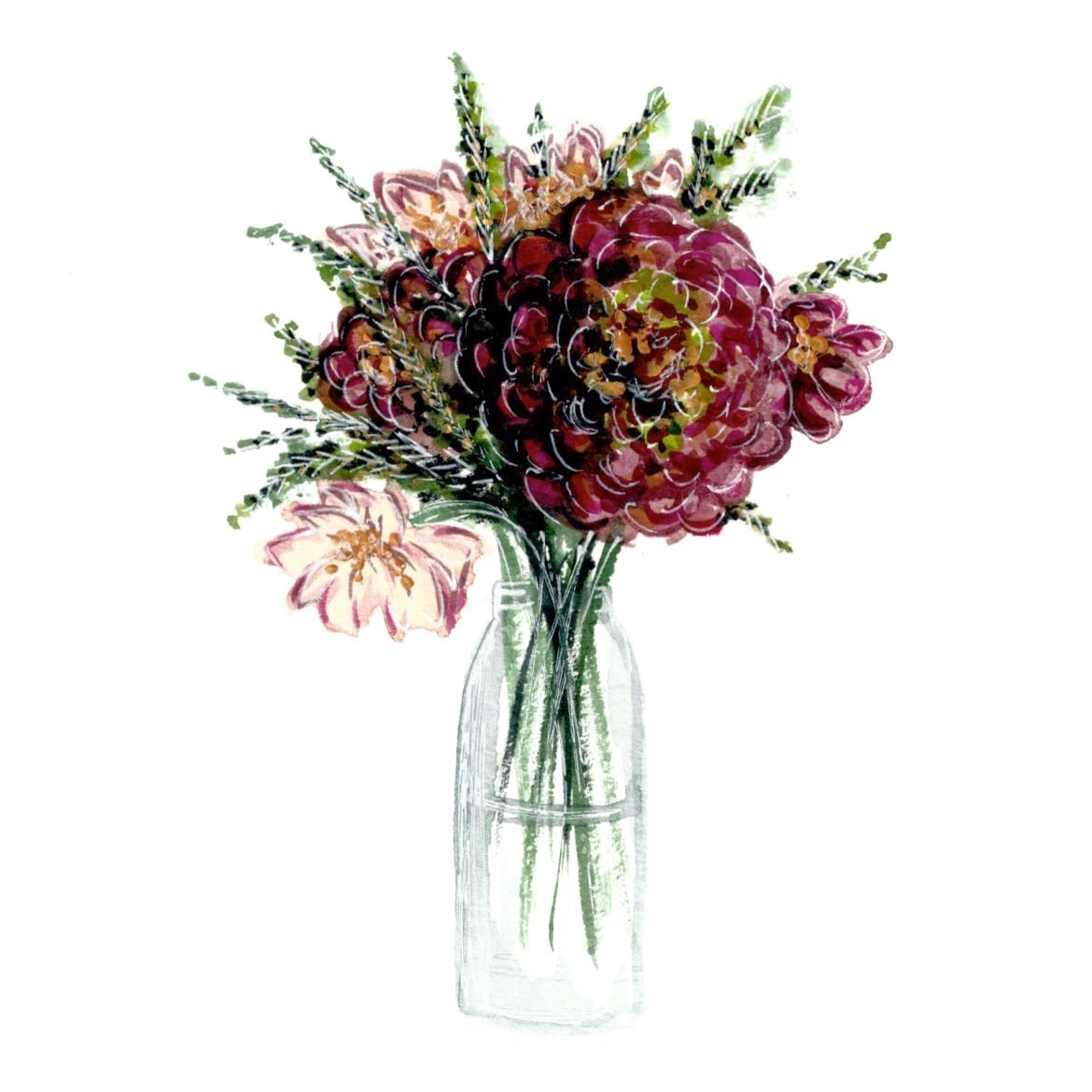 watercolor bouquet painting by Emma Carr
