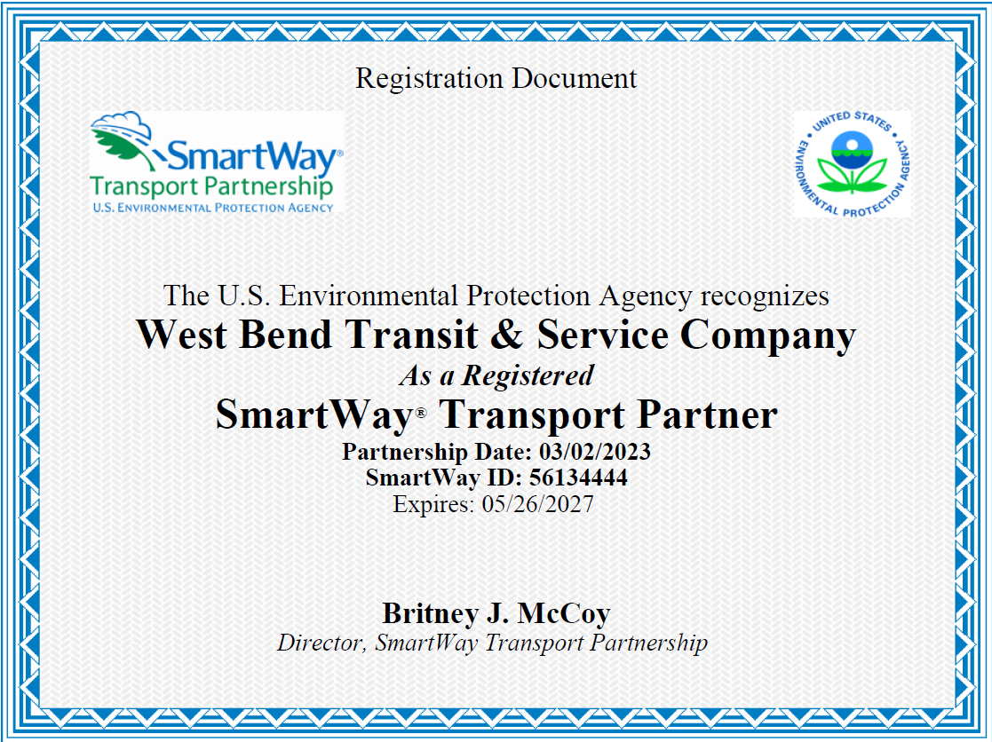 SmartWay Certified for 2026! 