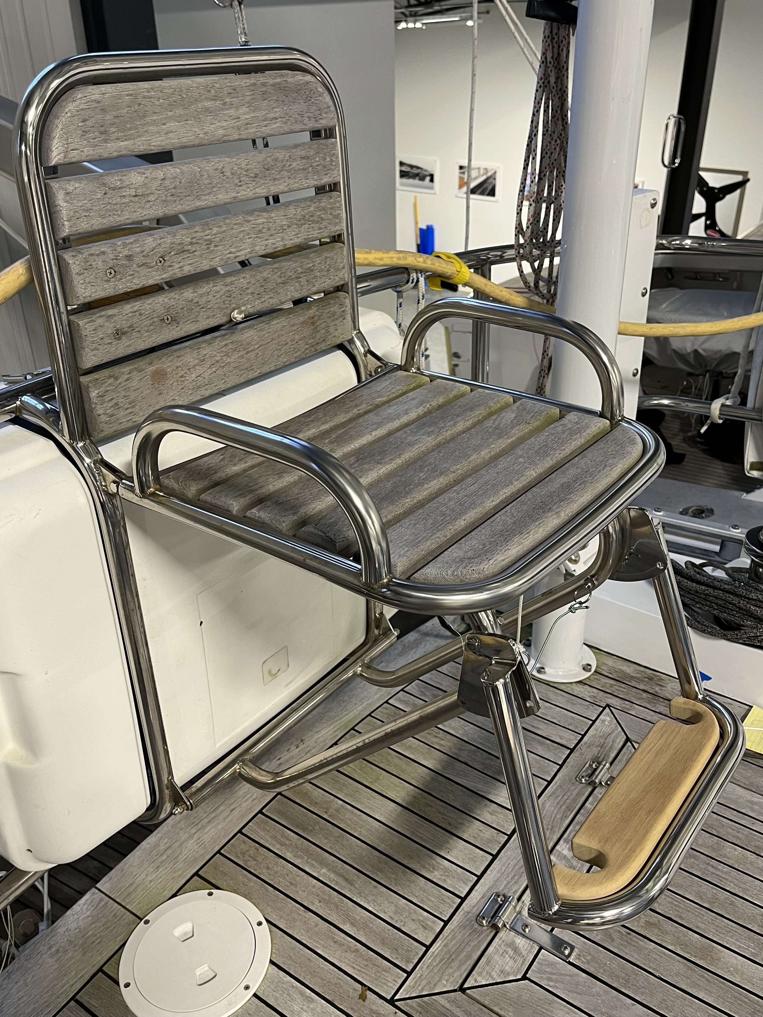 Folding Stern Rail Seat with Footrest - Kanter 54