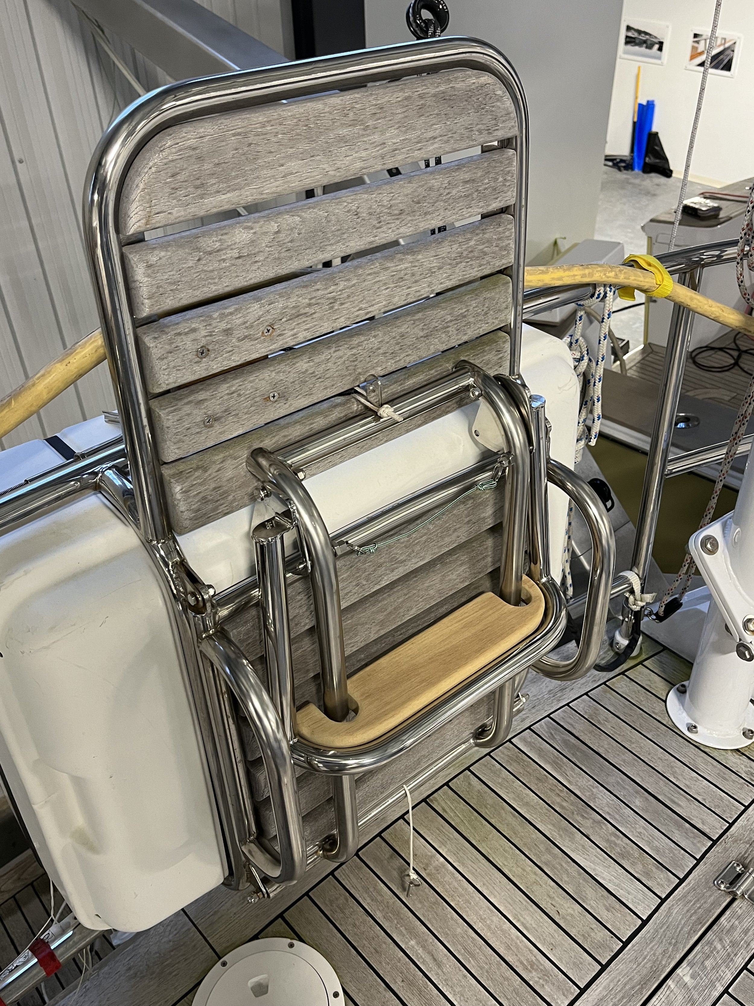 Folding Stern Rail Seat with Footrest - Kanter 54