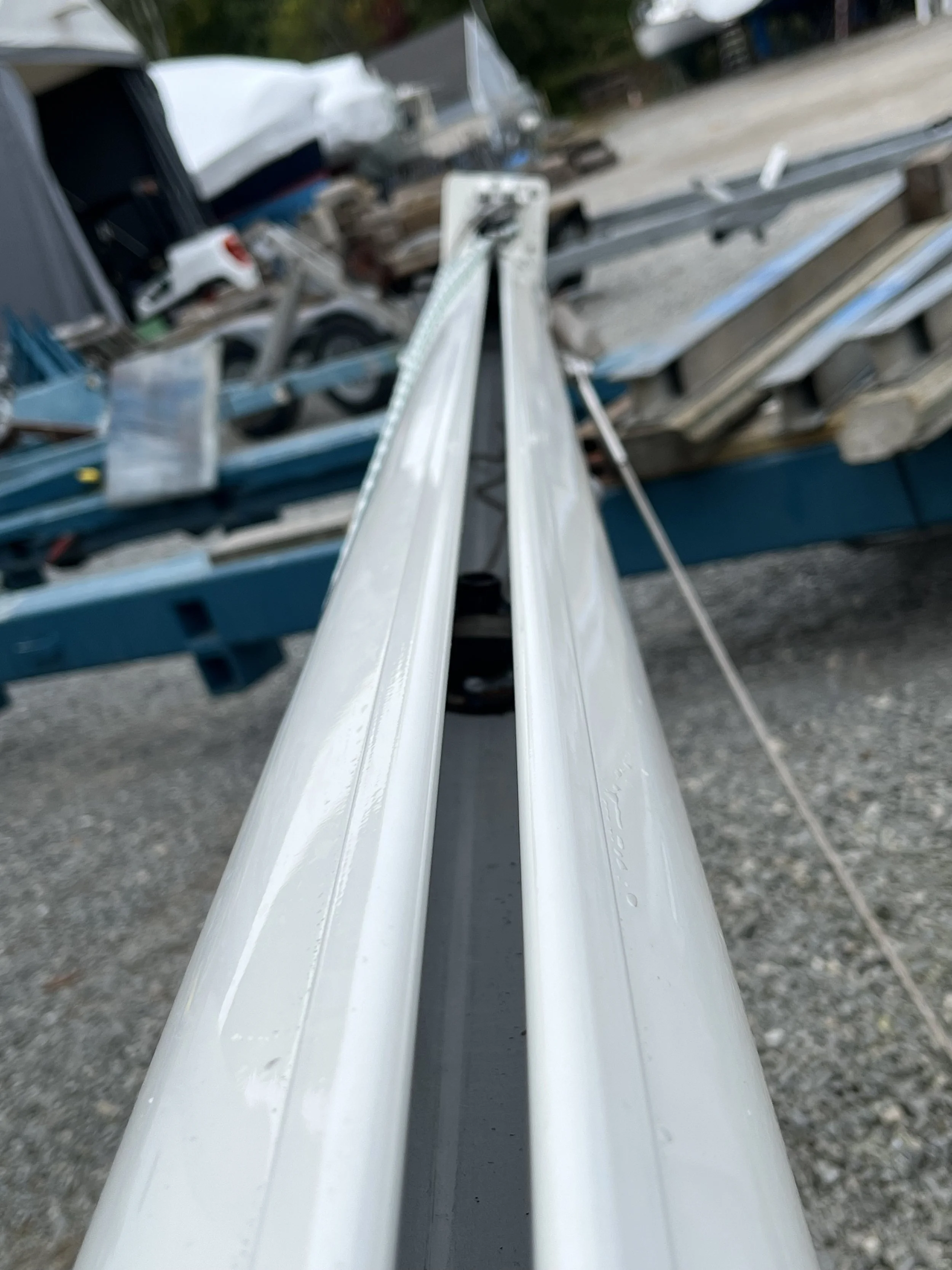 Furling Mast - Dent Repair - After