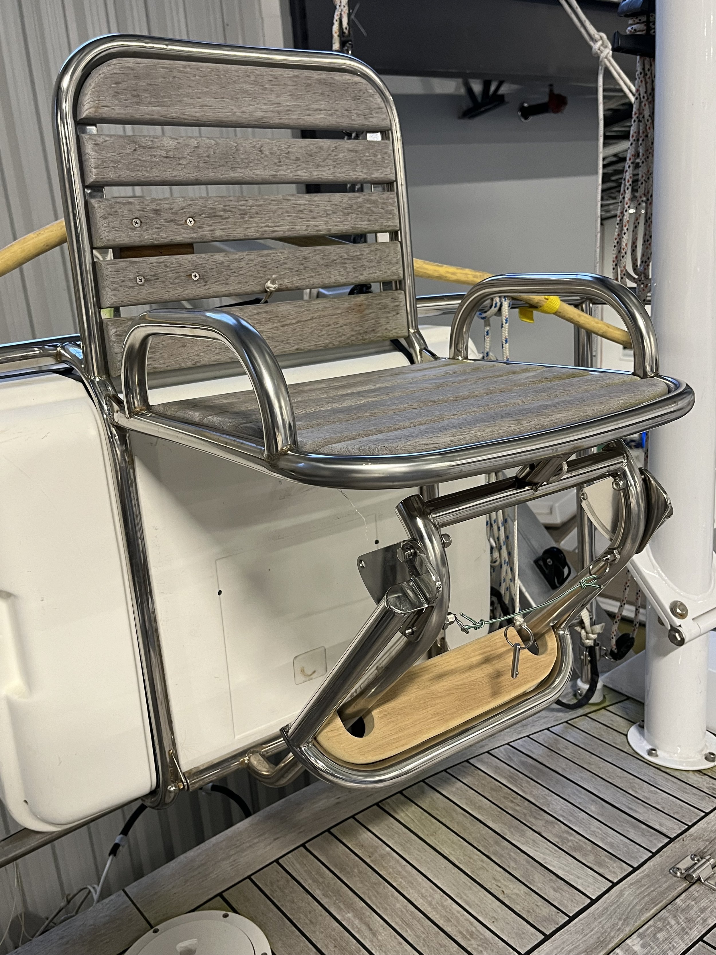 Folding Stern Rail Seat with Footrest - Kanter 54