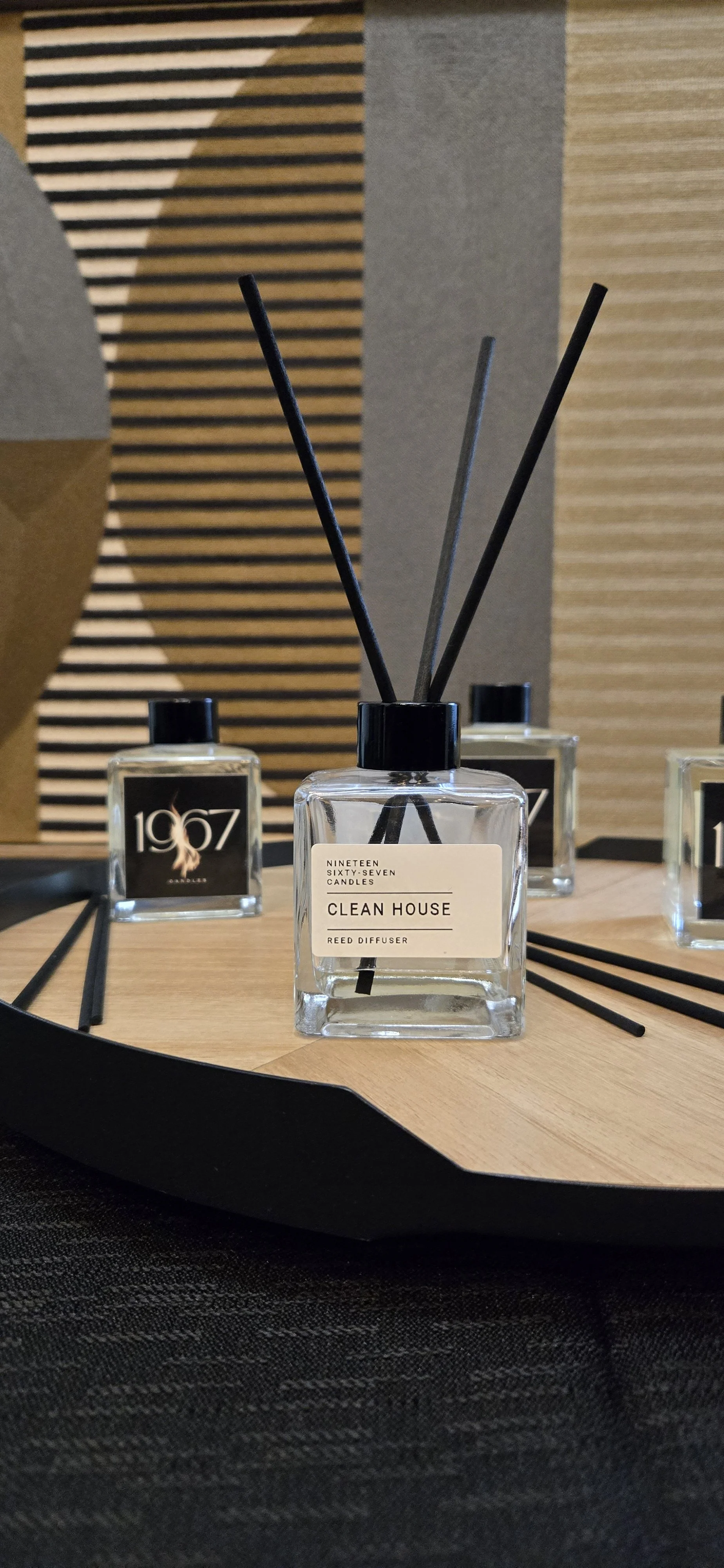 Clean House reed diffuser, styled with the 1967 fragrance collection.