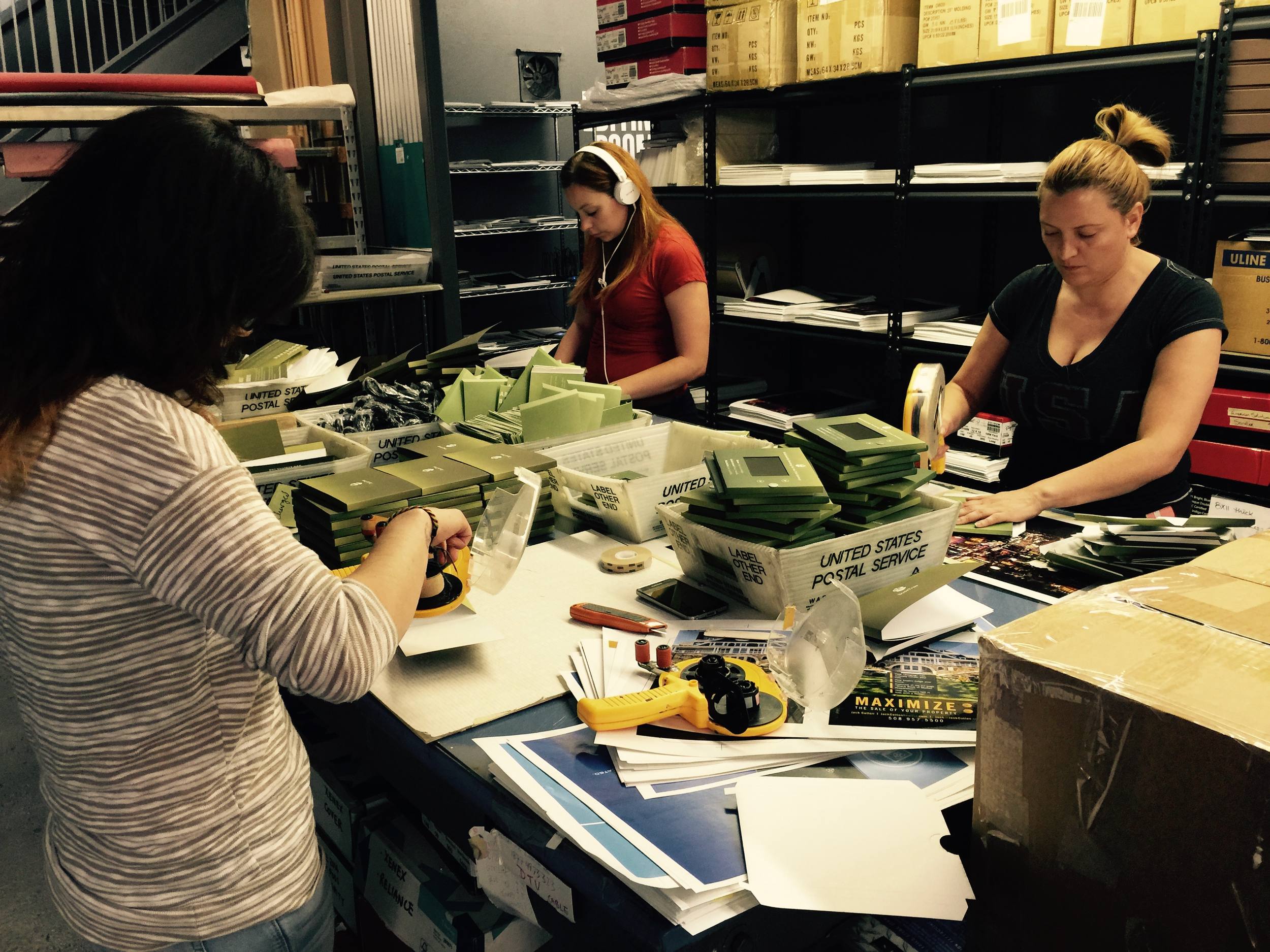 Assembling final product by hand with 3M two-sided stick tape.