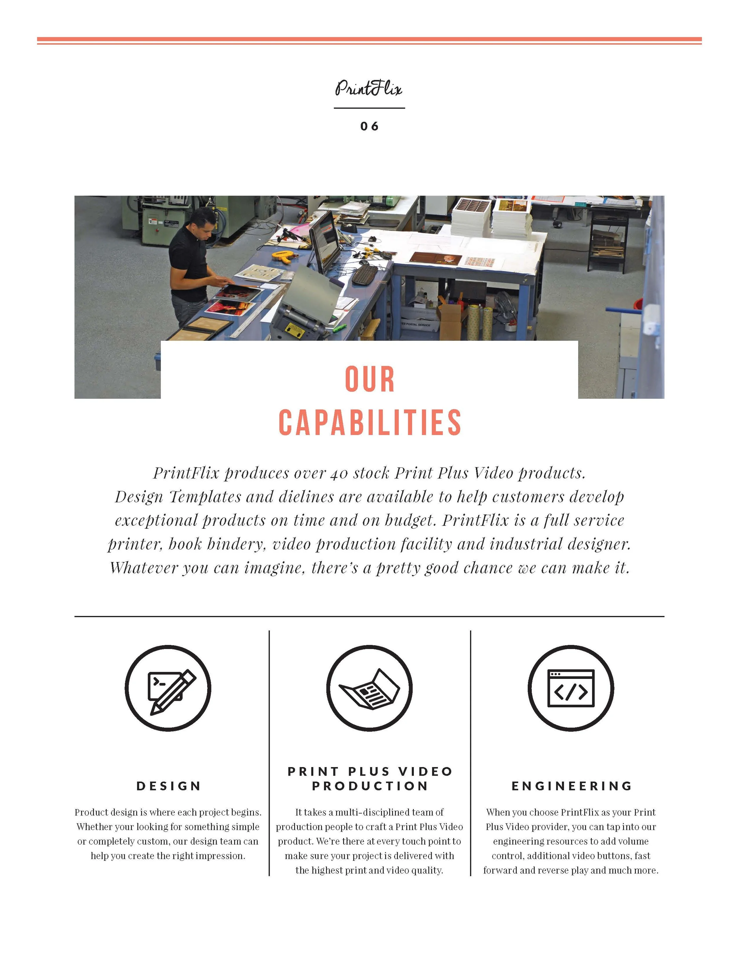 The recources we had in house to make Video and print products on-demand.