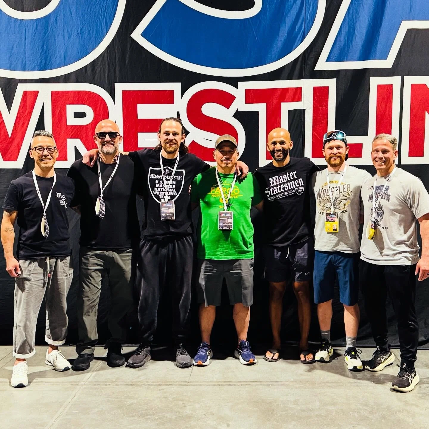 Team Master Statesmen U.S. Open National Team ready to wrestle tomorrow! (Missing @official.coach.matt @the_cali_reaper_mma and Andre but we&rsquo;ll regroup after weigh ins)