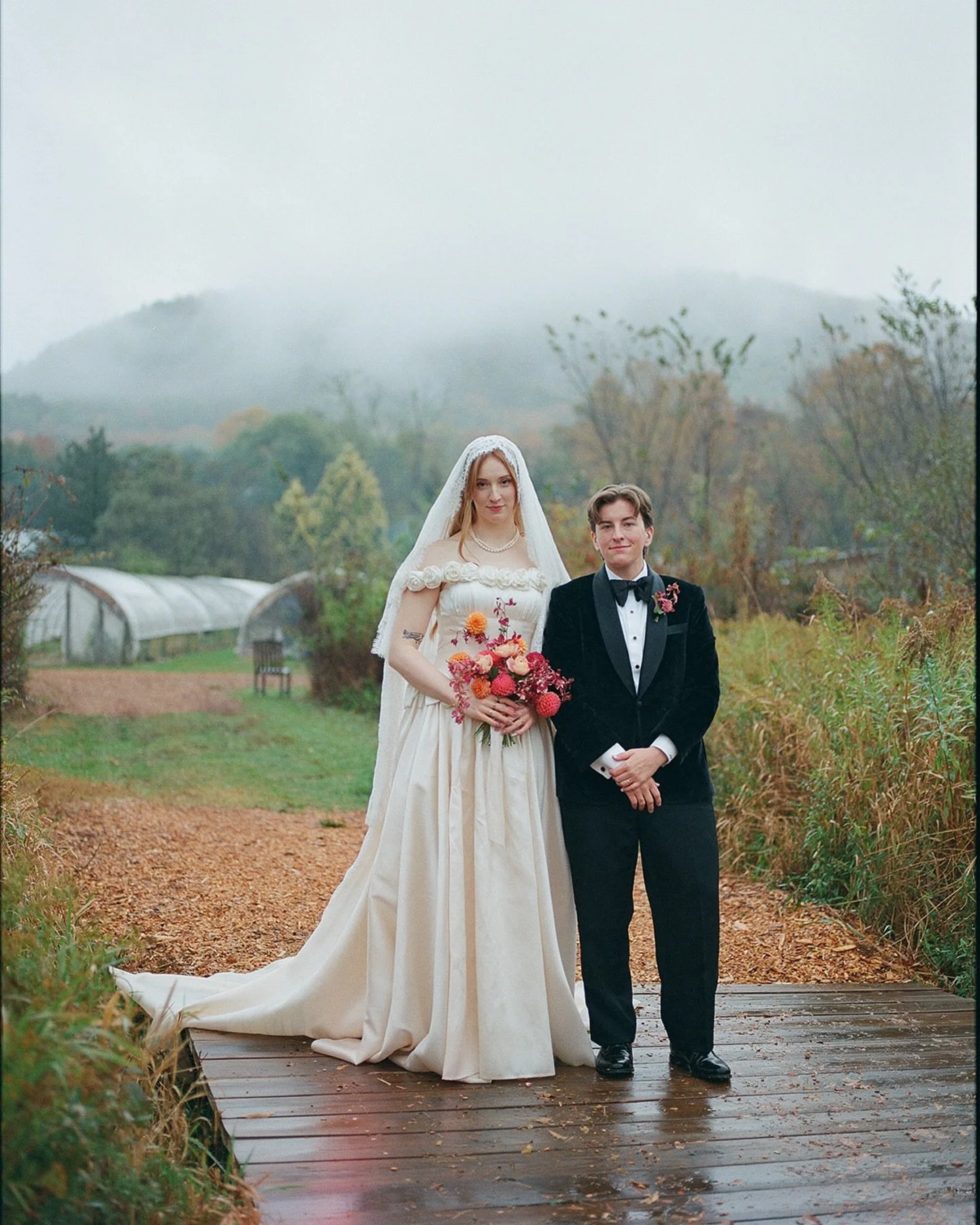 misty air and misty-eyed, upstate NY 🤍 A &amp; M, I&rsquo;ll adore you forever. Thank you for letting me into your beautiful little life together

photo @studiothao / venue @bloominghill.farm / hair @babybreathbridalservices / makeup @theluminousbri