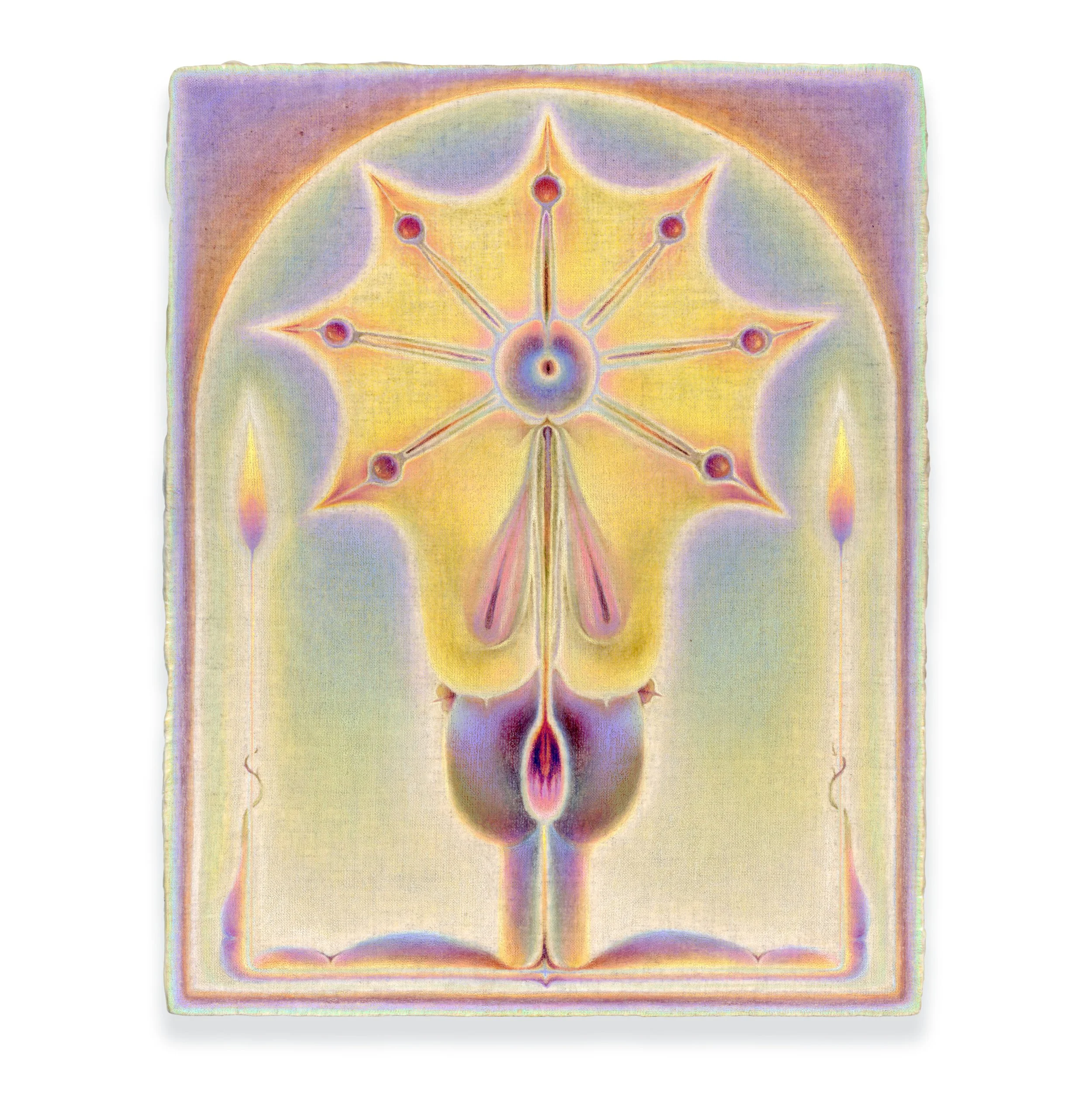 The First Day of The Lunar Month-1, 14_x11_, Oil paining and color pencil on linen mounted on board, 2025, courtesy of the artist.jpg