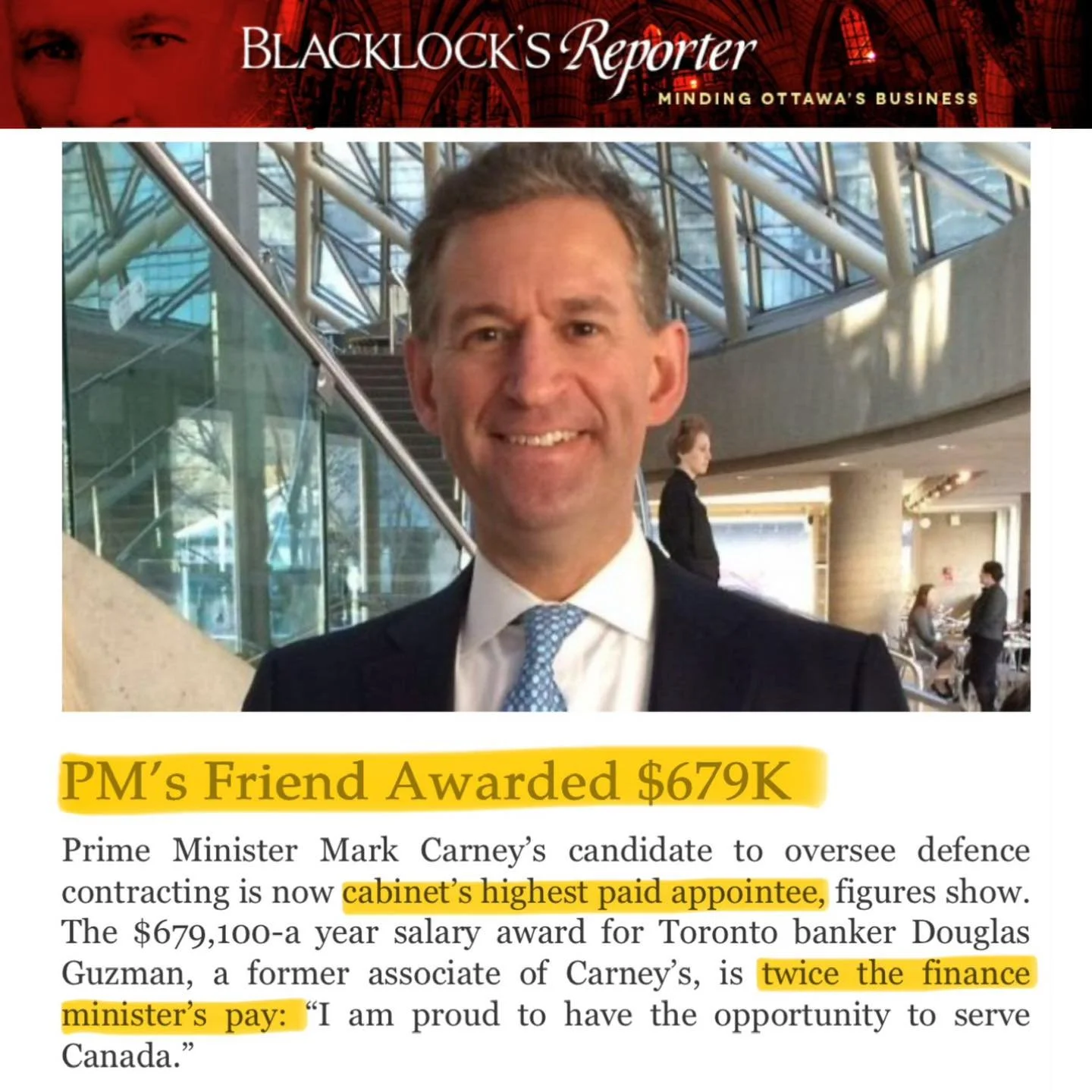 If there&rsquo;s one thing you can count on a Liberal to do, it&rsquo;s line the pockets of their friends.

Mark Carney is carrying on Trudeau&rsquo;s tradition&mdash;appointing Liberal insiders to cushy, taxpayer-funded jobs.

This one&rsquo;s makin