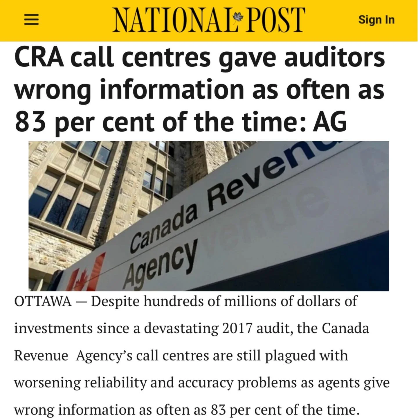 UNBELIEVABLE!
Despite the Liberal government dumping millions into the CRA, it’s still failing Canadians.
Wait times are outrageous, and when people finally get through, they’re often given wrong information.
Canadians deserve timely,
