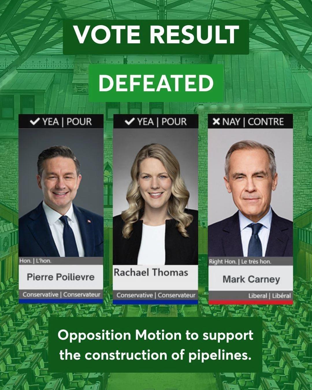 The Liberals aren&rsquo;t serious about pipelines. Yesterday they proved that Carney&rsquo;s memorandum of understanding with Alberta was just another photo-op.

Conservatives gave the Liberals the opportunity to prove they would truly support the bu