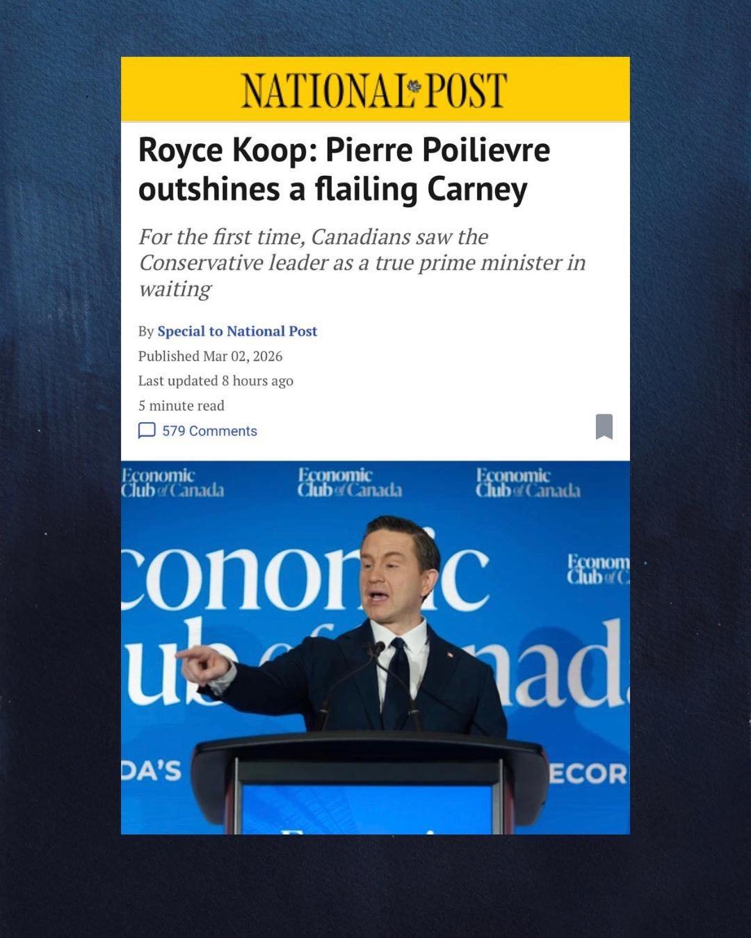 Pierre Poilievre laid out a clear, principled vision for Canada&rsquo;s future last week.

A plan to strengthen our economy, defend our sovereignty, and build the capacity we need to face global challenges with confidence. 

Canada&rsquo;s future mus