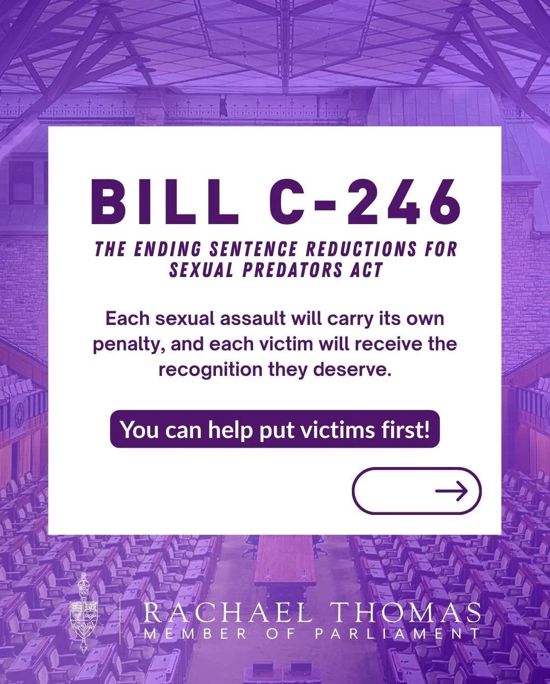 My PMB is up for debate this coming week.

📢 I need your help to put victims ahead of criminals!