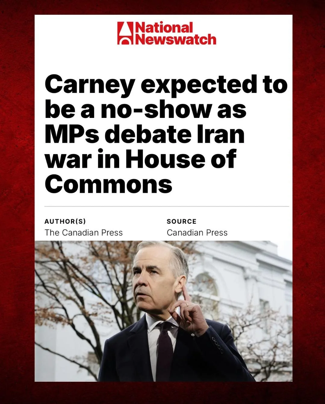 After days of flip-flopping on Iran, the Prime Minister is now a no-show at Parliament&rsquo;s debate on the issue.

Canadians deserve clarity.

The Prime Minister should come to Parliament tonight and tell Canadians exactly where he stands.