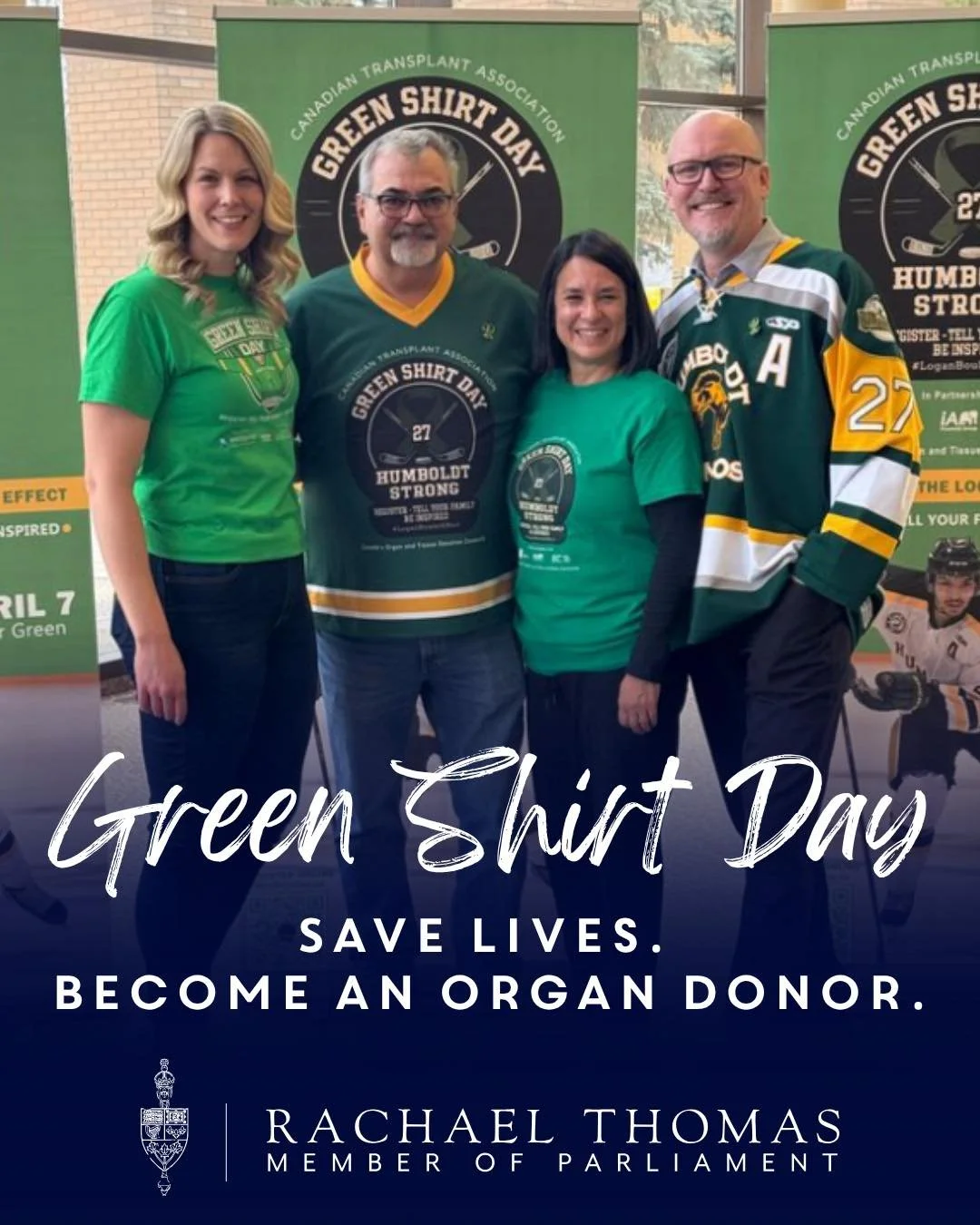Today is Green Shirt Day, a powerful reminder of the impact one decision can have.

Logan's legacy is one of inspiration and action. Following his death 150,000 Canadians registered as organ donors, and thousands more have registered since. 

One don