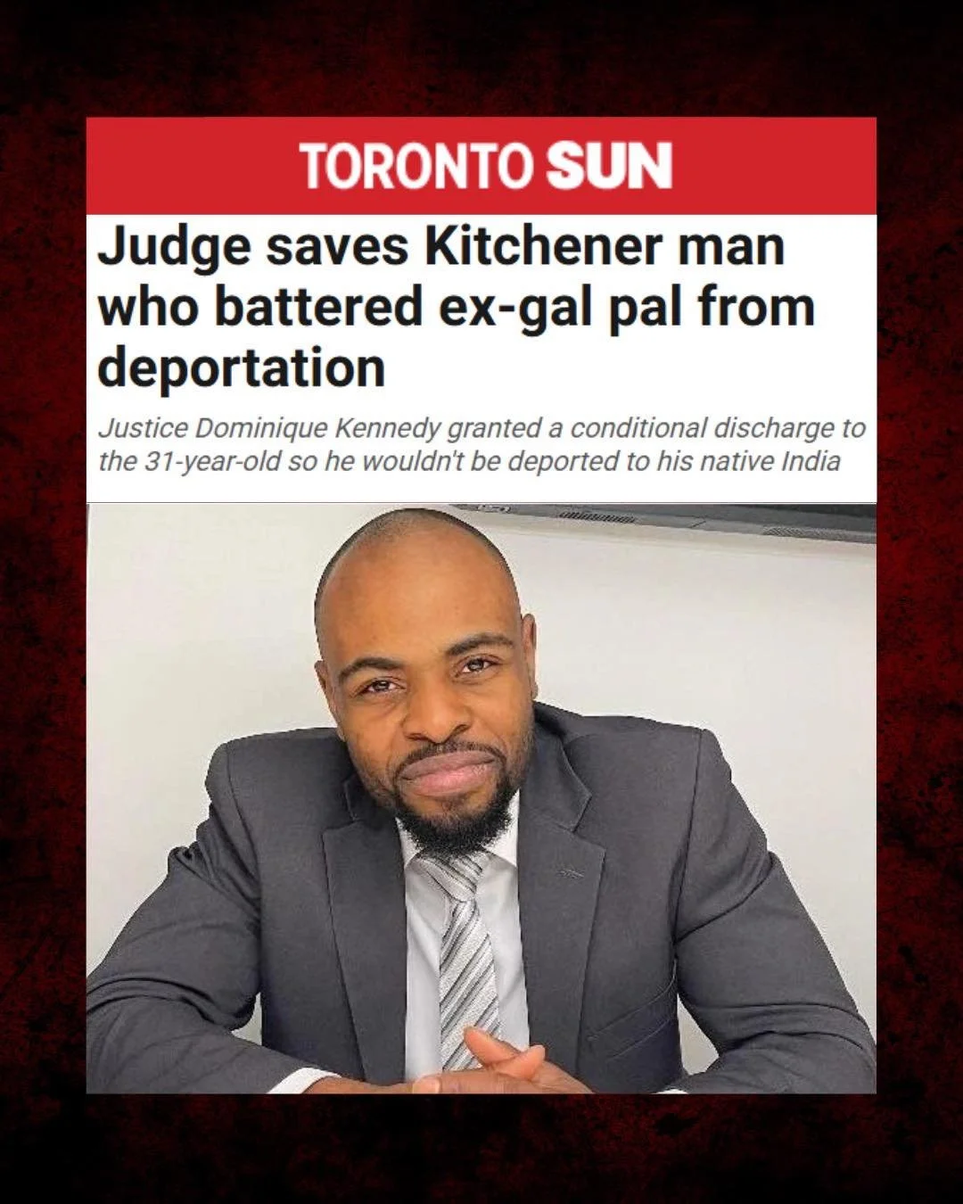 🚨This is appalling!

This man battered his ex girlfriend on multiple occasions and got let off with a reduced sentence to protect his ability to gain citizenship. 

Why is our justice system so committed to giving preferential treatment to criminals