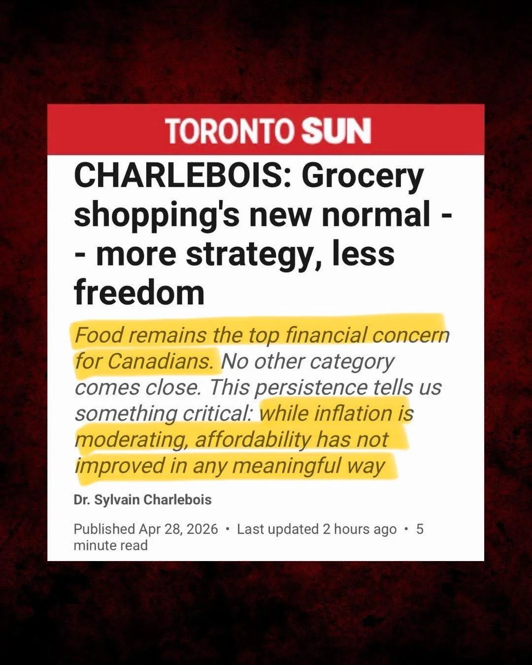 After a year of the Carney Liberals, affordability hasn't improved for Canadians&mdash;it&rsquo;s only gotten more expensive. 

While the Liberals talk about "moderating" inflation, the reality is that grocery bills are higher than they wer