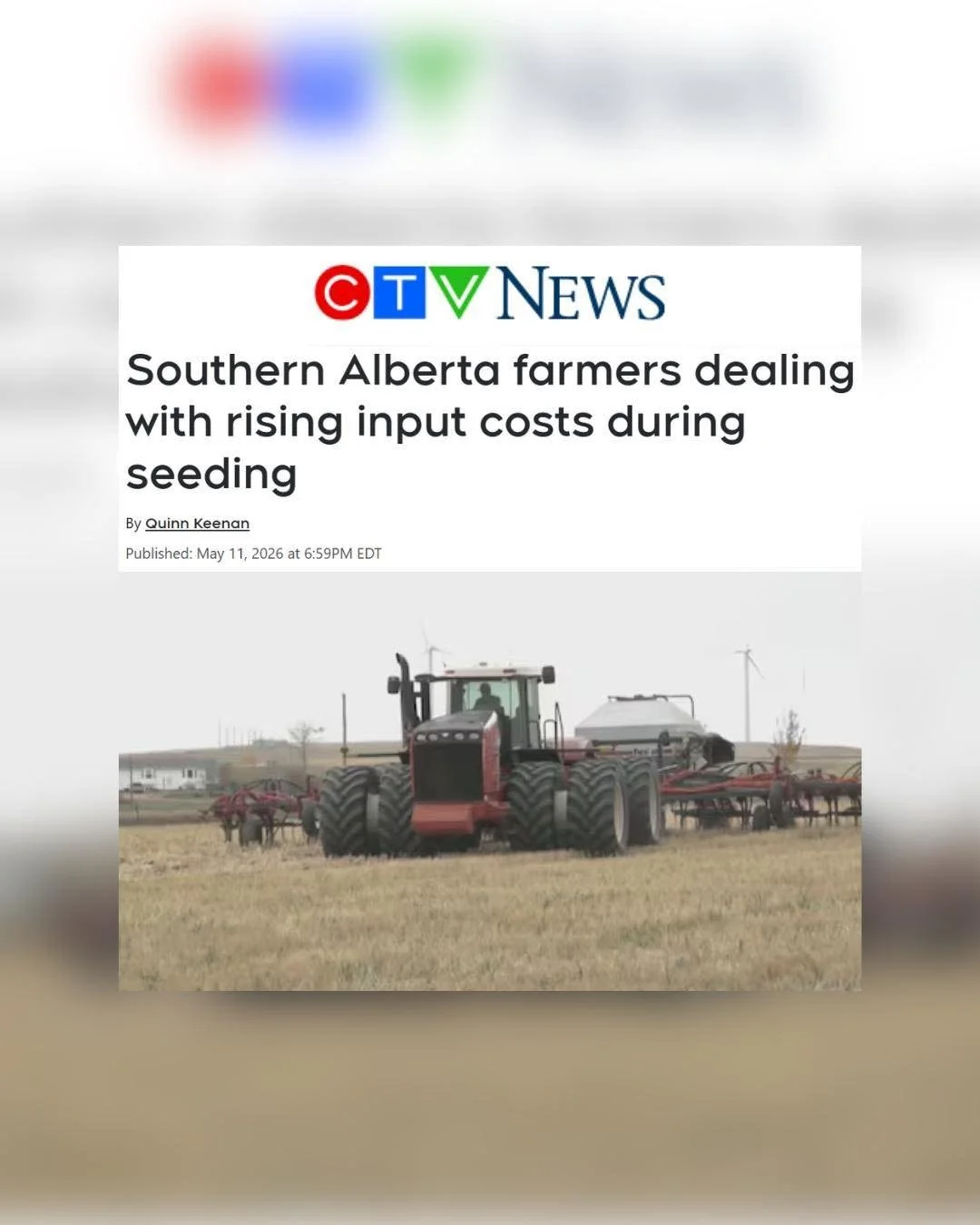 Carney promised relief for farmers, but Liberal policies keep driving up the cost of farming.

Fertilizer prices and the industrial carbon tax have pushed input costs up 20&ndash;30%, adding a massive burden to those who keep us fed&hellip; and ultim