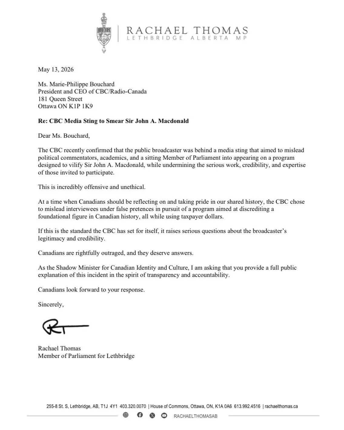 The CBC lured notable Canadians under false pretences to smear Sir John A. MacDonald and mock interviewees. 

Canadians deserve answers for this unethical and inappropriate behaviour. 

I&rsquo;ve written to the CEO of CBC asking for a full explanati