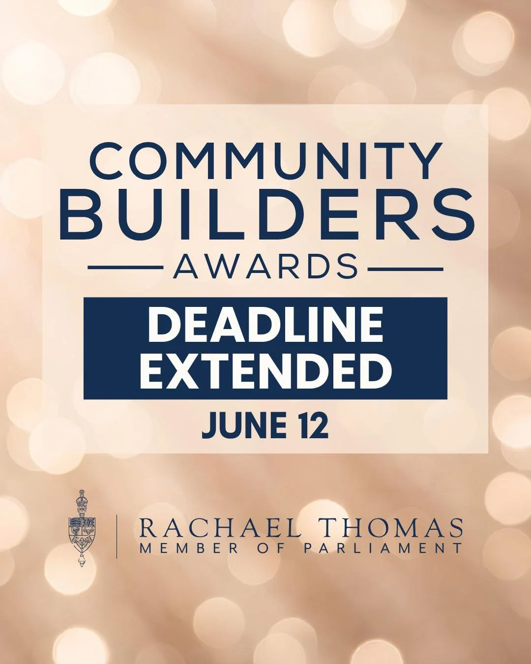 DEADLINE EXTENEDED TO JUNE 12

Let&rsquo;s recognize the amazing individuals who are quietly making a big impact in our community.

The Community Builders Awards are a chance to celebrate those who go above and beyond every day.

Nominate someone tod