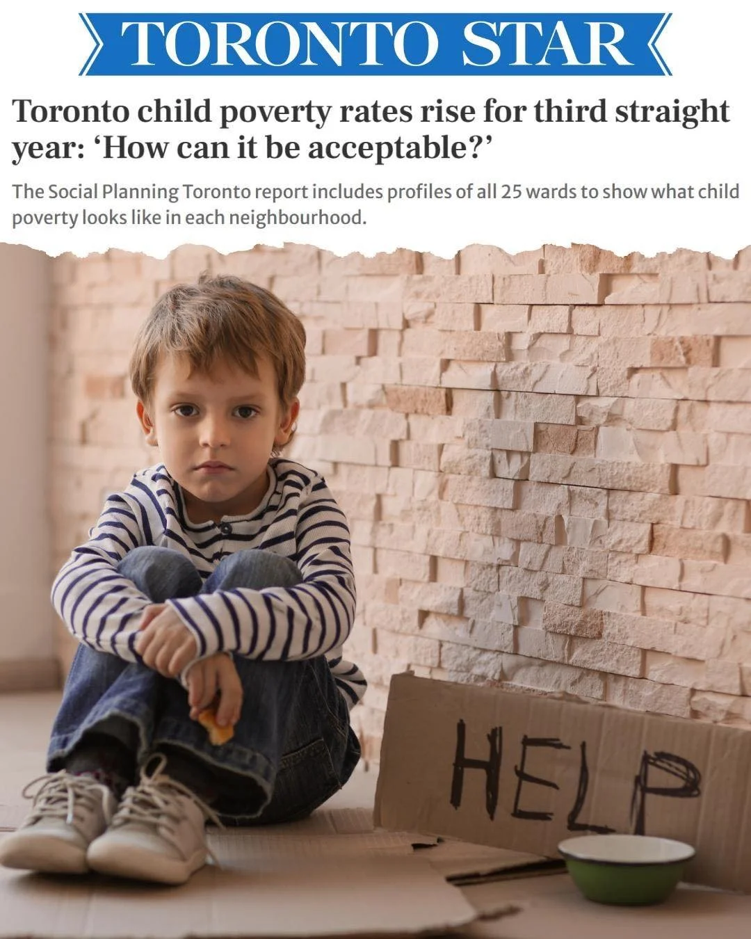 In a country as wealthy as Canada, no child should grow up in poverty.

But for the third year in a row, child poverty is rising. Families are being crushed by the cost of living, food prices, rent, and inflation. The people at the top cannot pretend