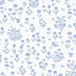 Large Garden Silhouette in Pond Blue on Cloud