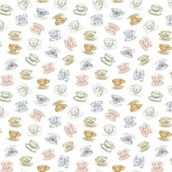 Tiny Tossed Tea Cups in White