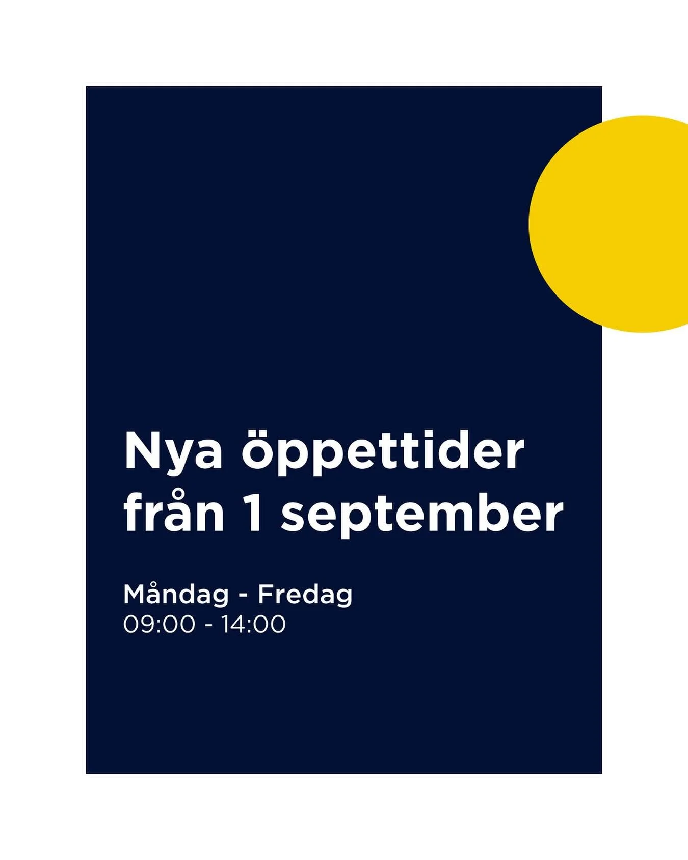 Hej på er i sommaren!
Från och med 1 september kommer butiken vara öppen 09:00-14:00 måndag till fredag - vi kommer alltså ha öppet över lunchen för att fler ska hinna hit ☀️ Montörerna kommer jobba p&