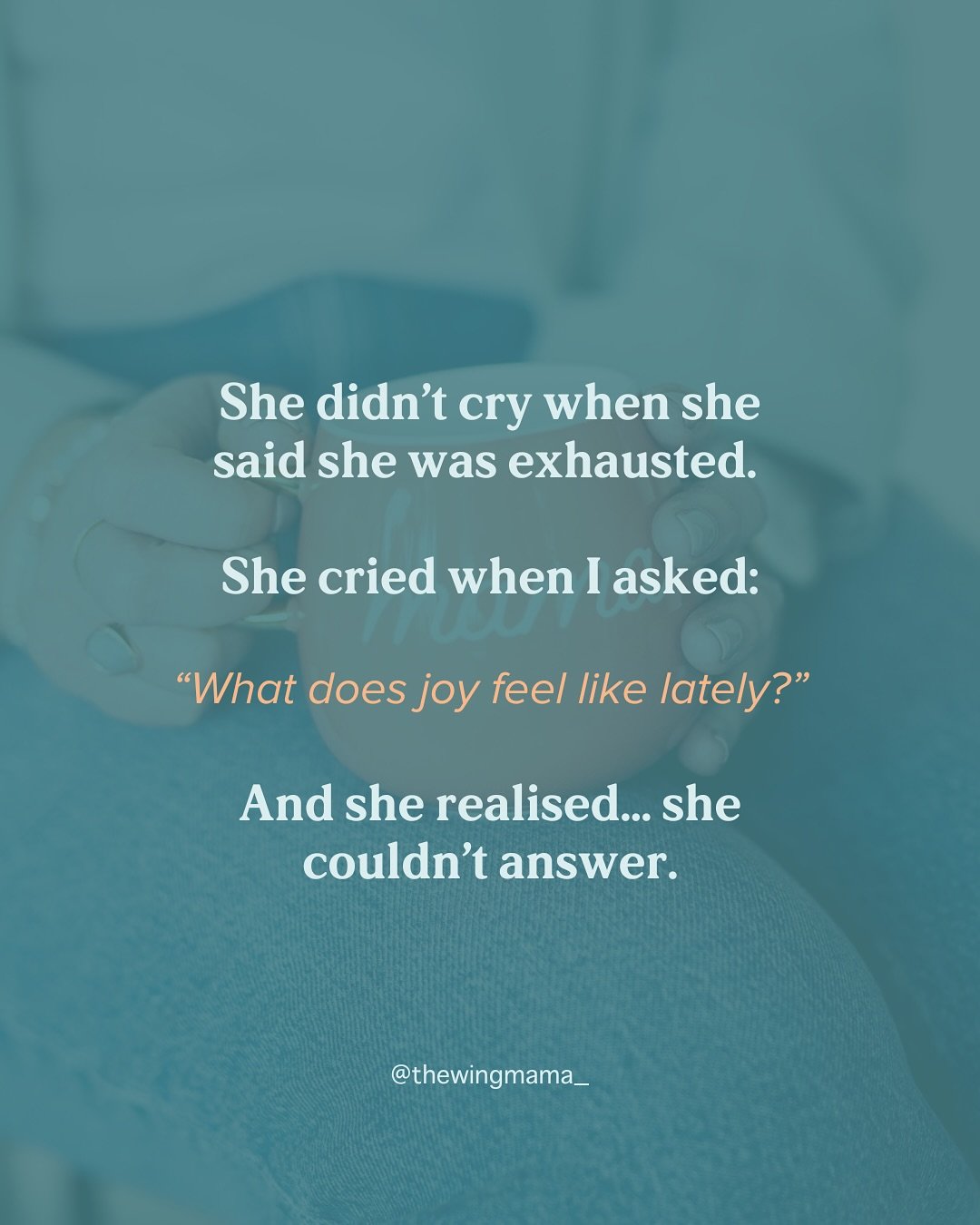 She didn&rsquo;t cry when she said she was exhausted.

Or when she described the mental gymnastics of bedtime, childcare, meal planning, and back-to-back Zooms.

She didn&rsquo;t even cry when she said, &ldquo;I just want to feel like myself again.&r
