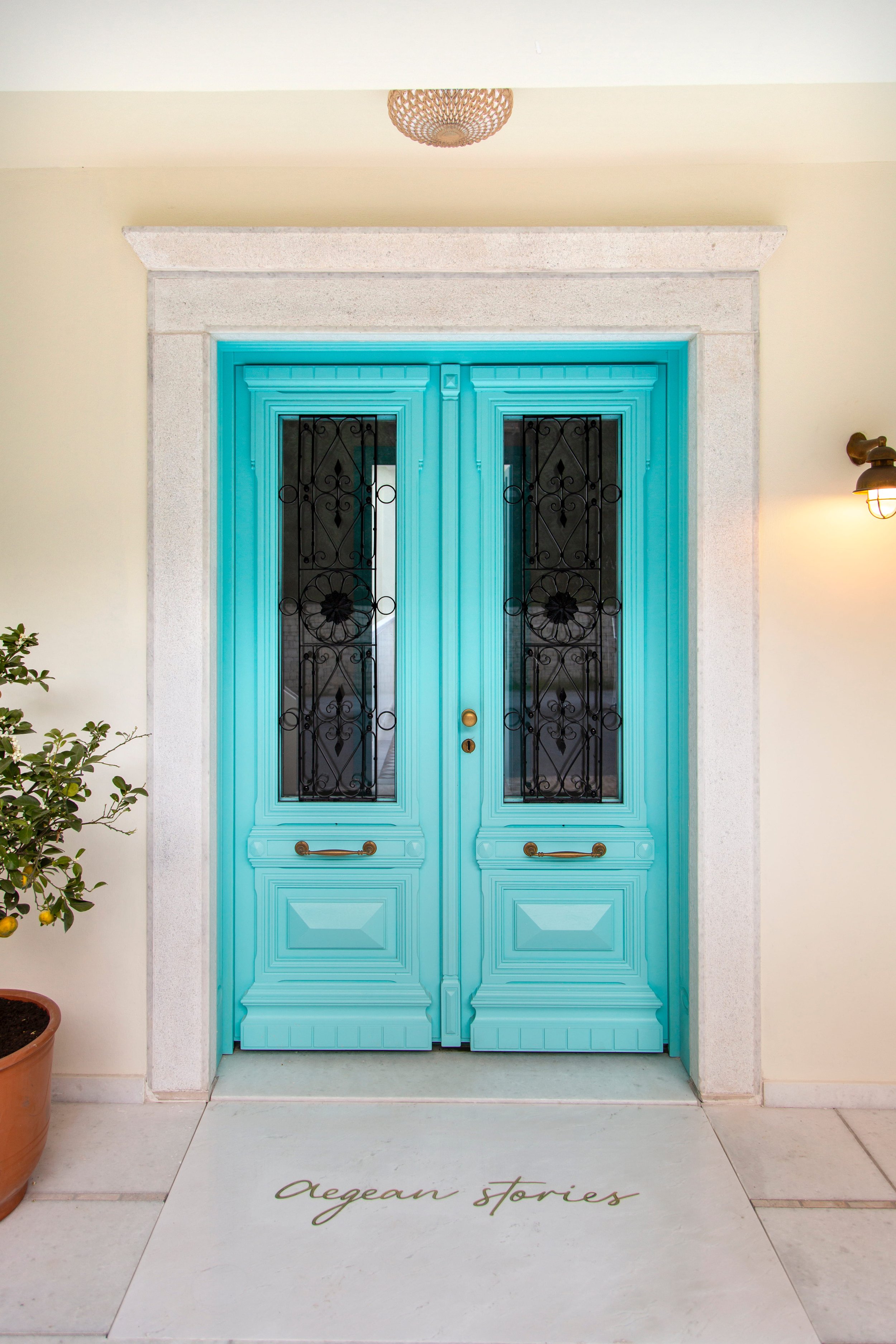 blue front door