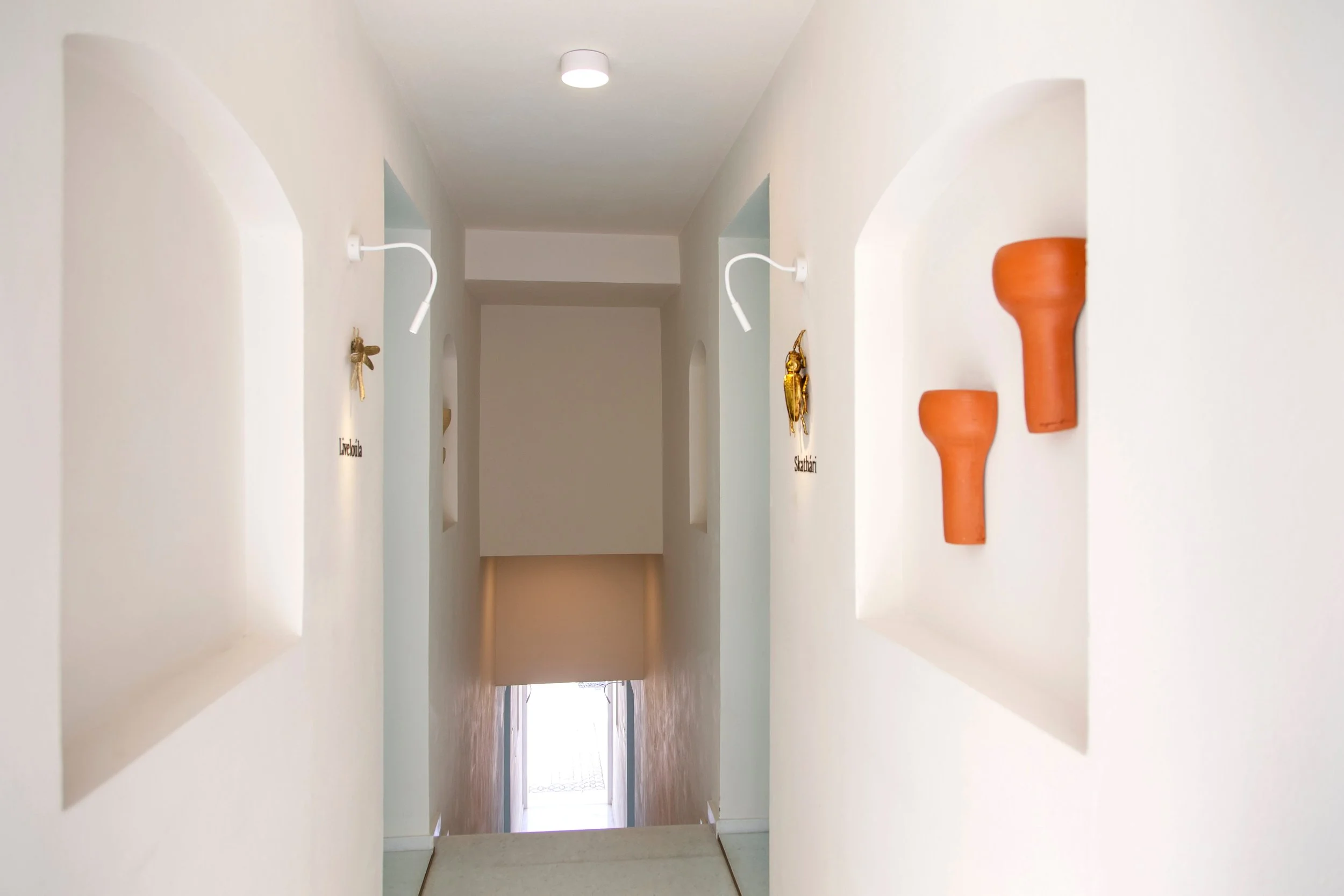 beige walls corridor